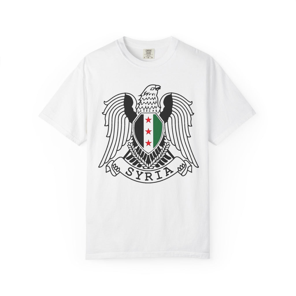 Syria Coat of Arms T-Shirt — Vintage Free Syrian Flag Emblem Tee