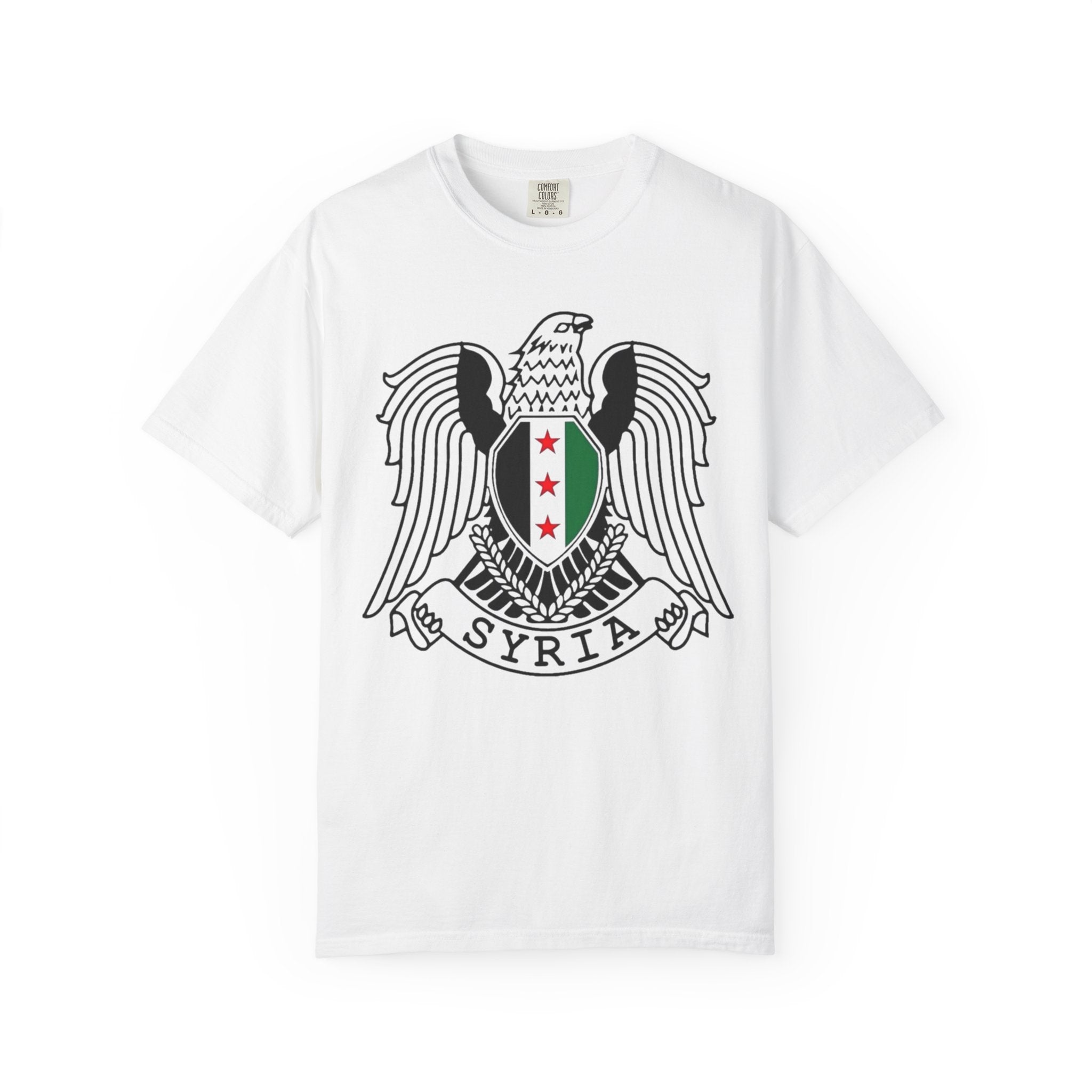 Syria Coat of Arms T-Shirt — Vintage Free Syrian Flag Emblem Tee