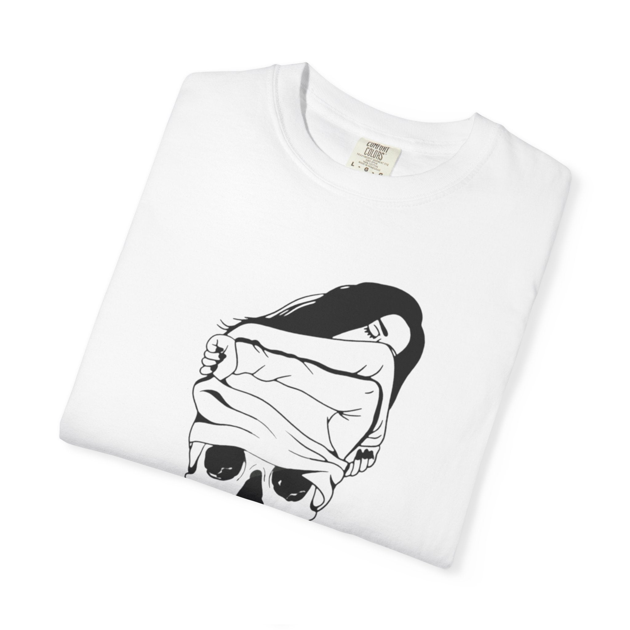 Skull Bandage Graphic T-Shirt — Minimal Monochrome Skull Tee