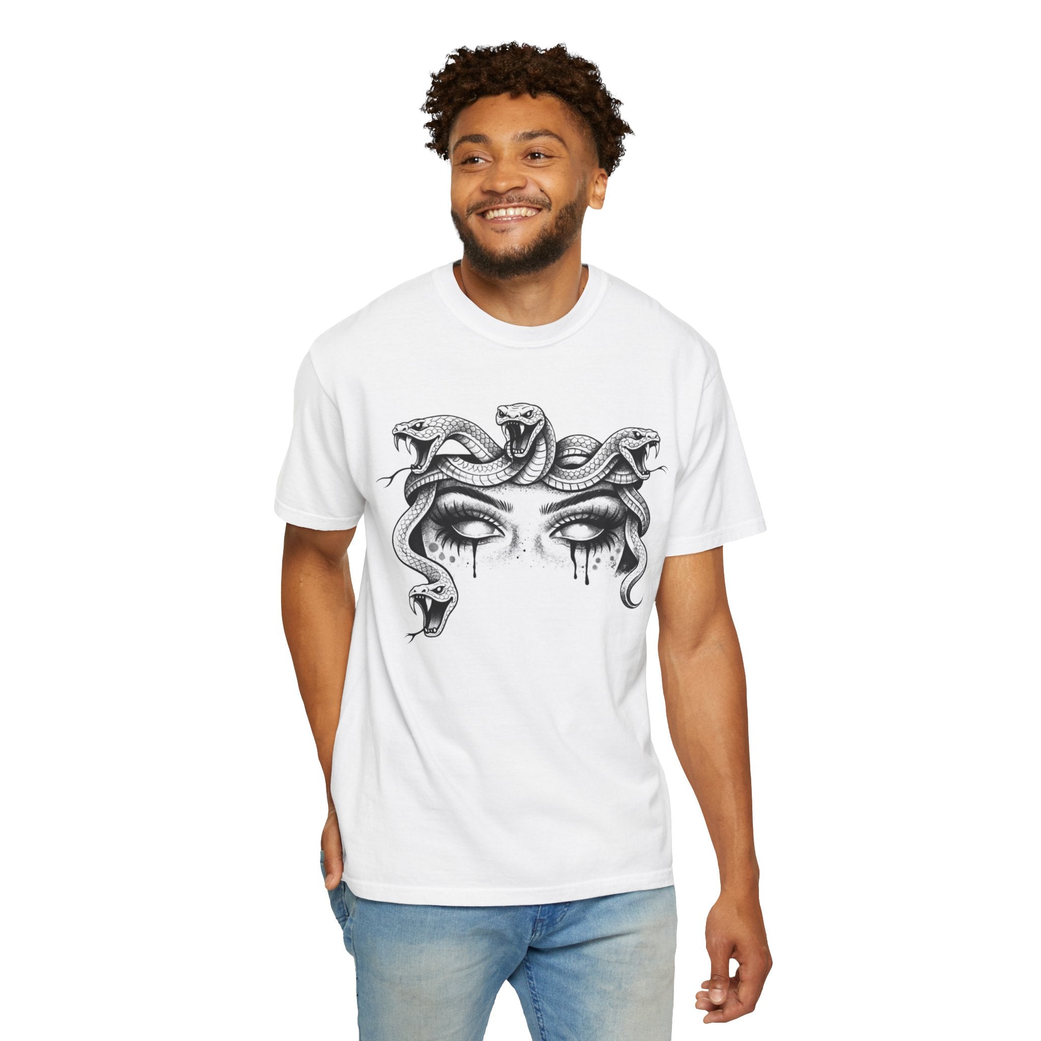 Medusa Eyes T-Shirt — Gothic Snake Head Graphic Tee