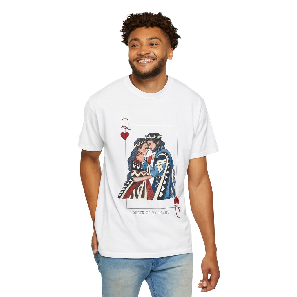 T-Shirt — King & Queen Playing Card 'Queen of My Heart' Romantic Graphic Tee