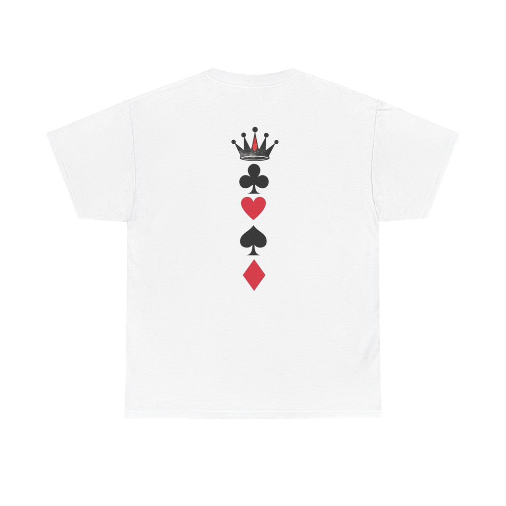 Playing Card Suits Tee — Crown & Suits Vertical Design
