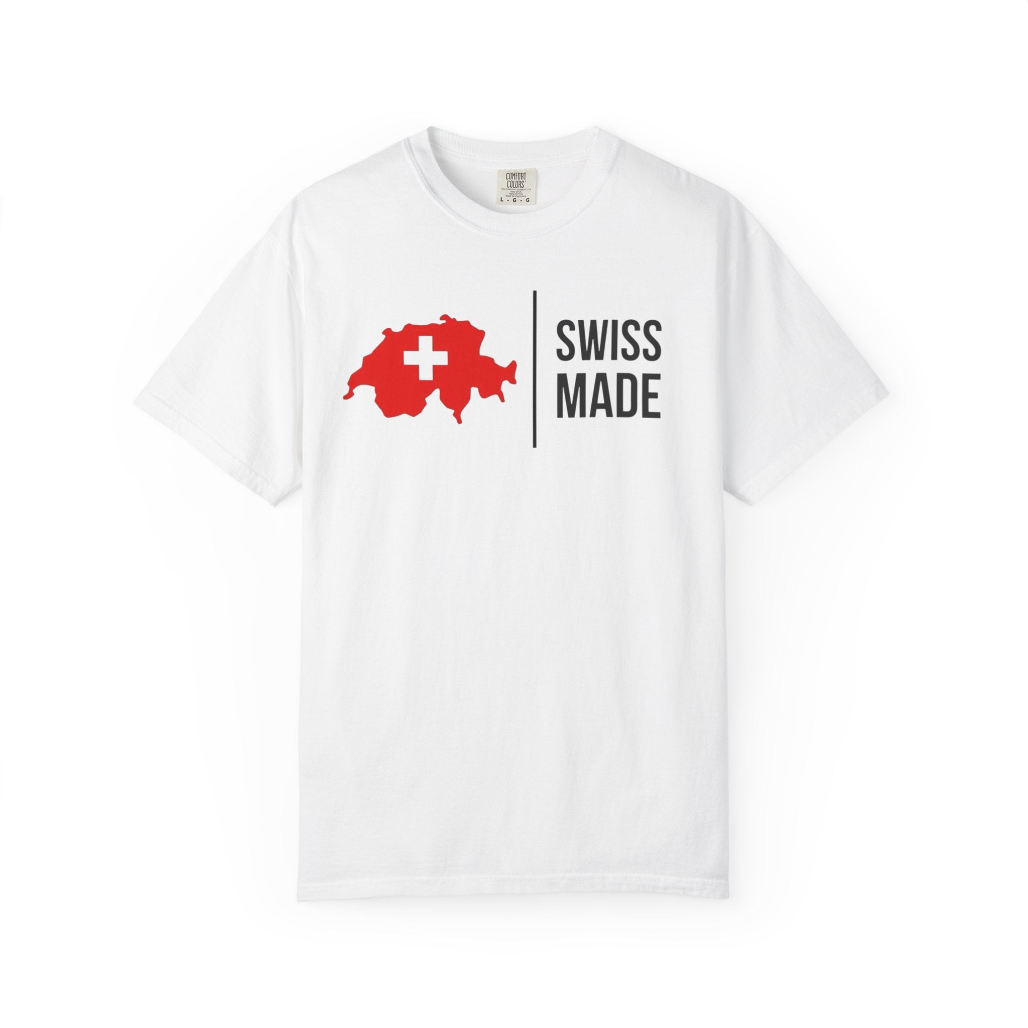 Swiss Made T-Shirt — Red Switzerland Map with Cross