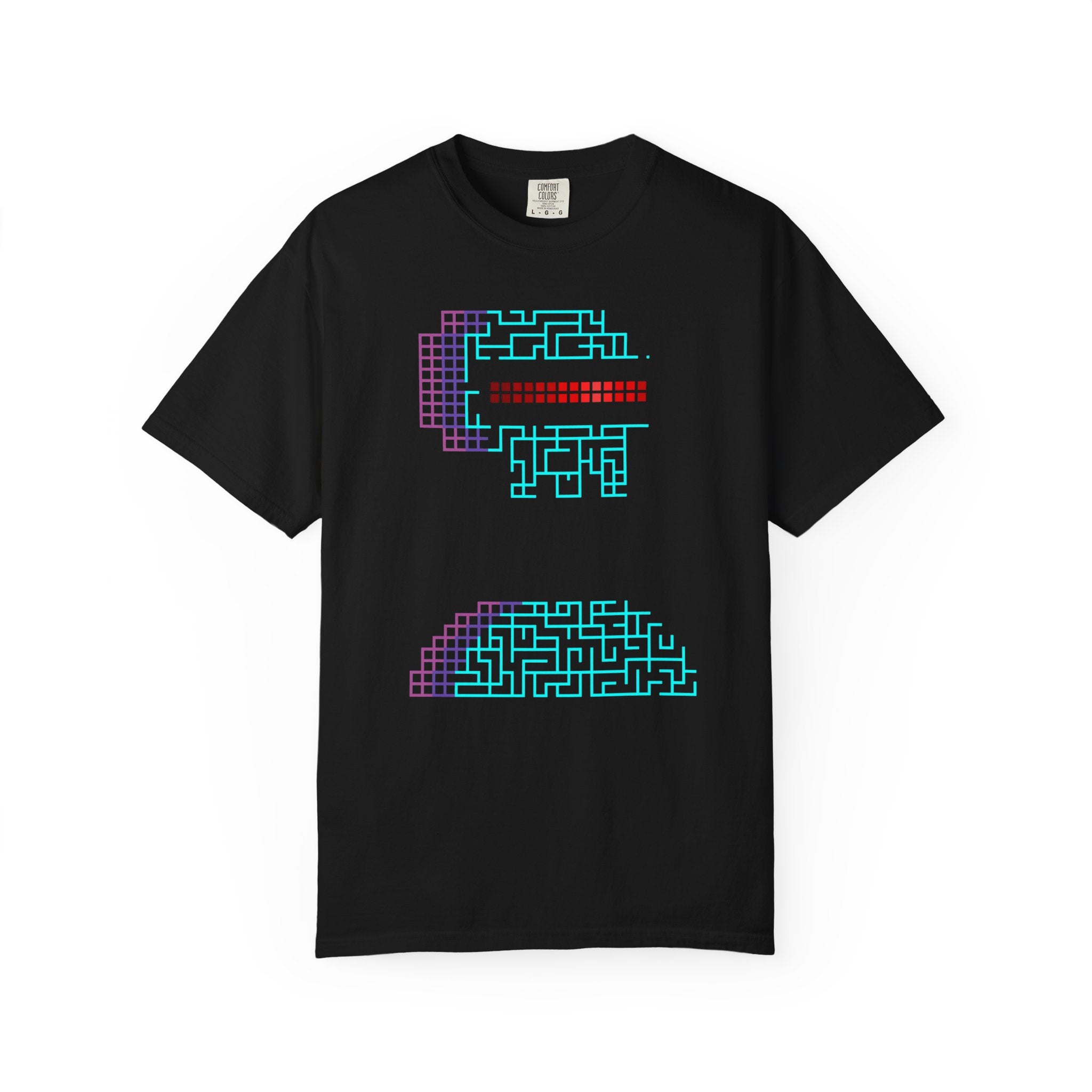Retro Maze Pixel Pac-Man T-shirt | Neon Gamer Arcade Tee