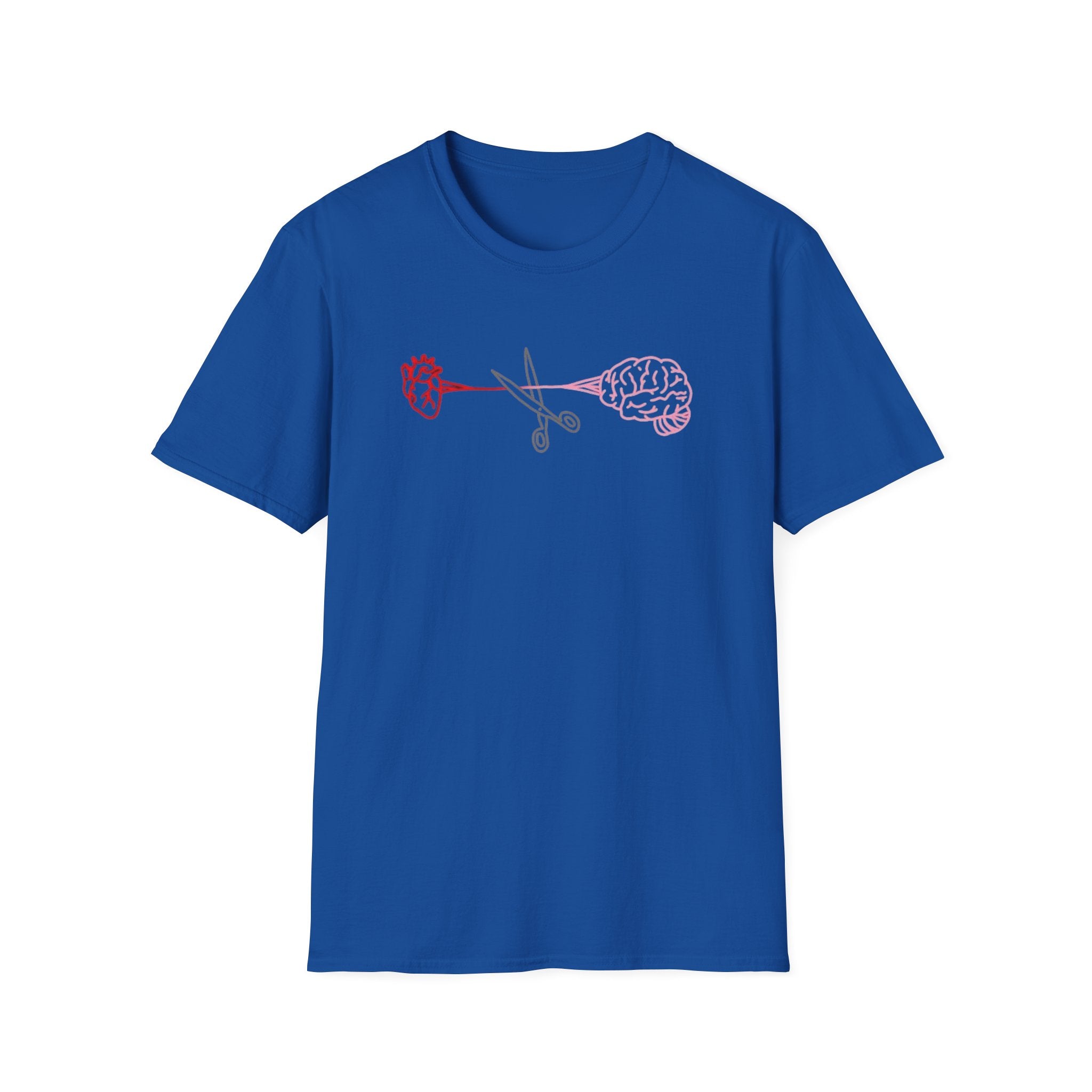 Heart and Brain Scissors T-Shirt | Heart vs Brain Illustration