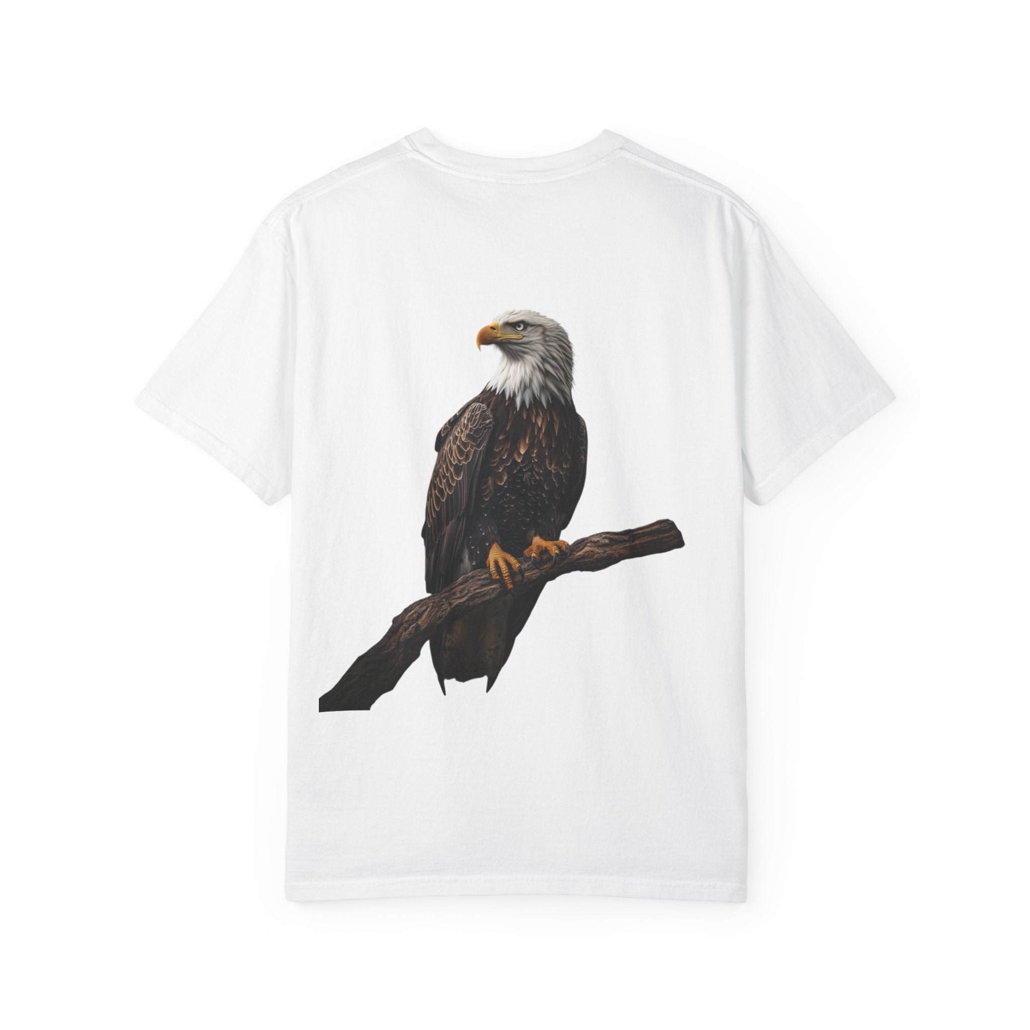 Bald Eagle Graphic T-Shirt – Patriotic Eagle Head & Perched Back Print