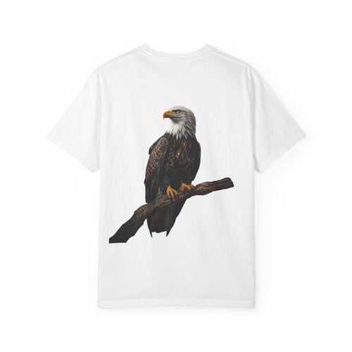Bald Eagle Graphic T-Shirt – Patriotic Eagle Head & Perched Back Print