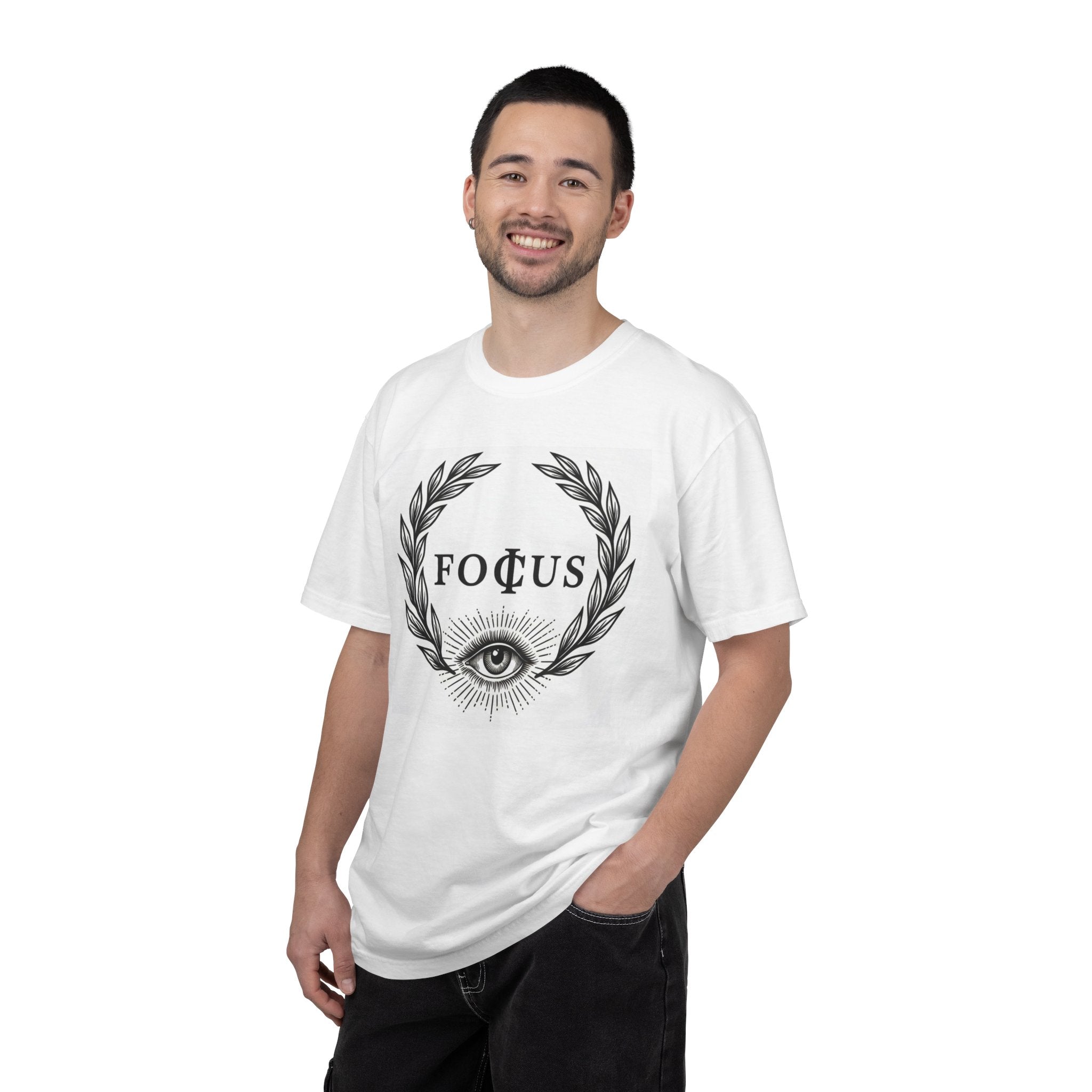 Focus Eye Laurel T-shirt | All-Seeing Eye Illustration, Motivational Typography