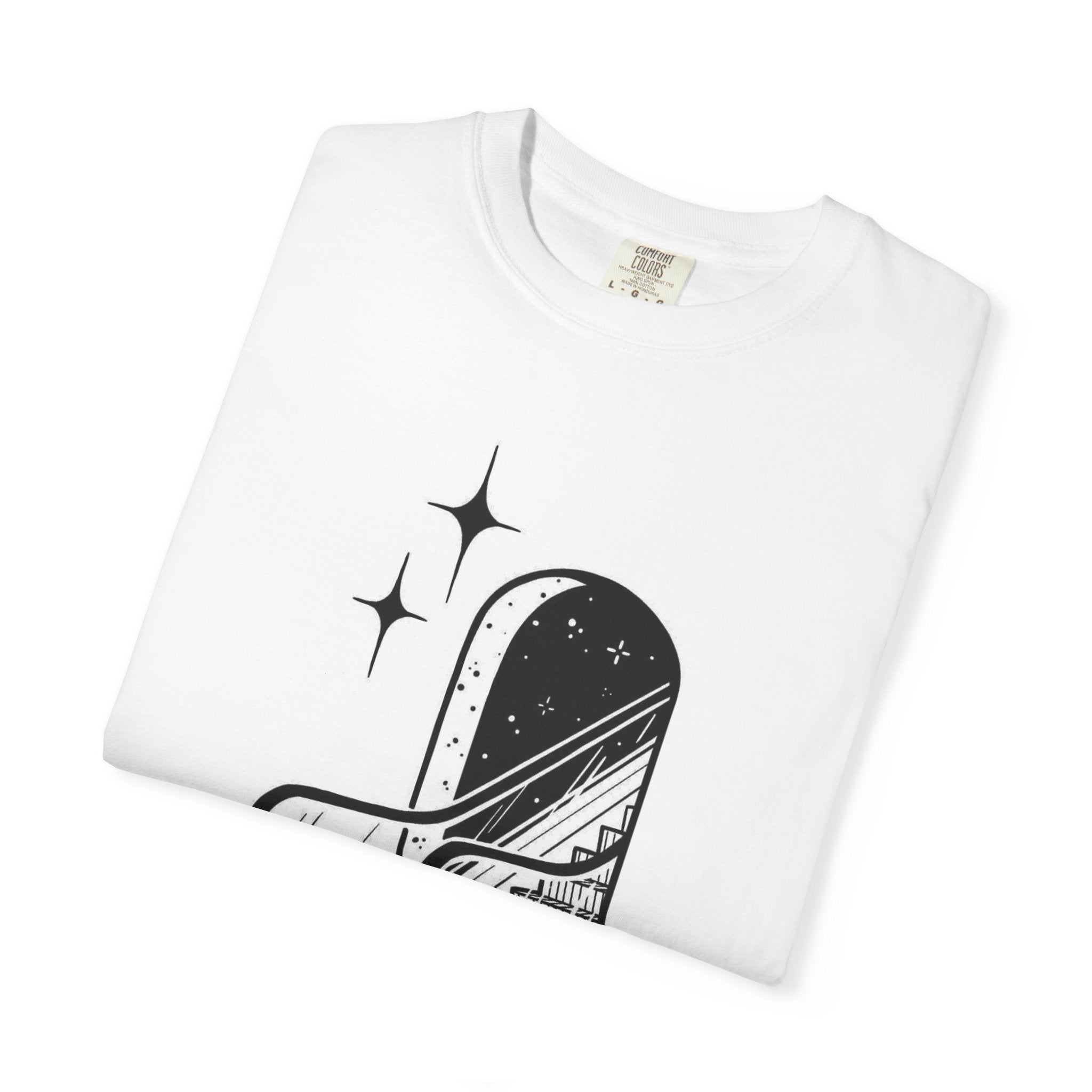 Escalator to Nowhere T-Shirt — Retro Surreal Staircase Graphic Tee
