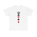 Playing Card Suits Tee — Crown & Suits Vertical Design