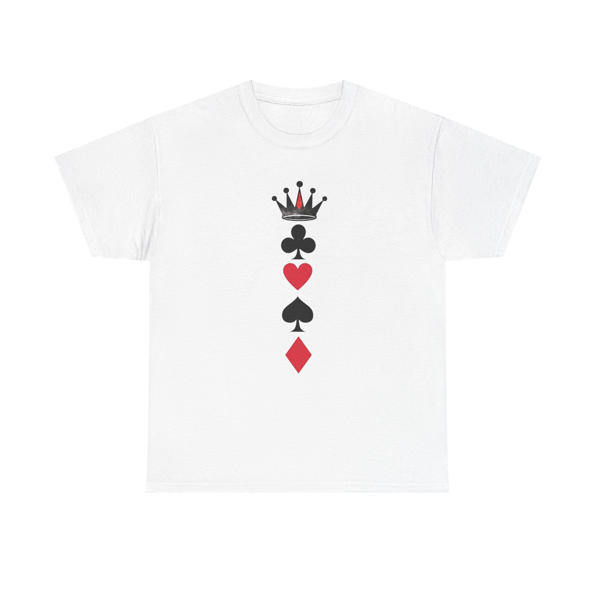 Playing Card Suits Tee — Crown & Suits Vertical Design