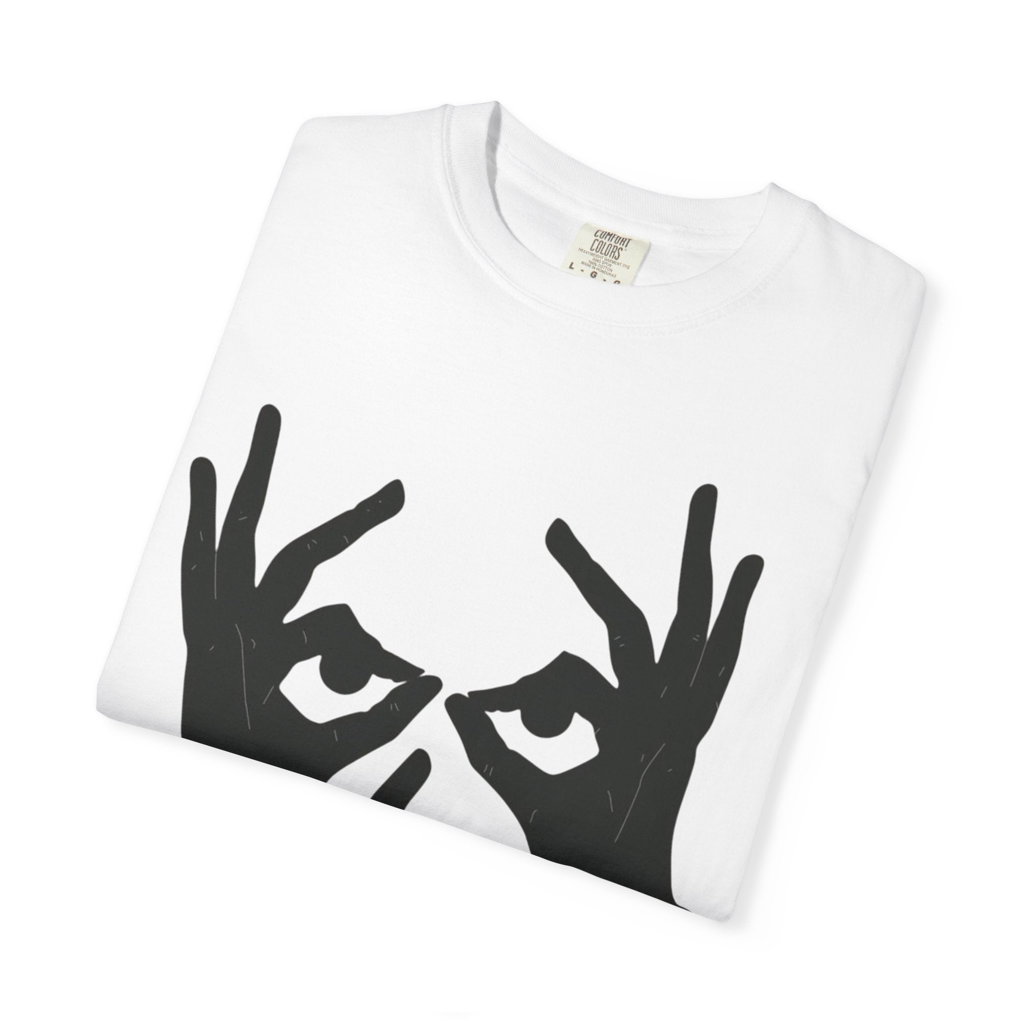 Hand Gesture Graphic T-Shirt — Optical Hands Silhouette Tee