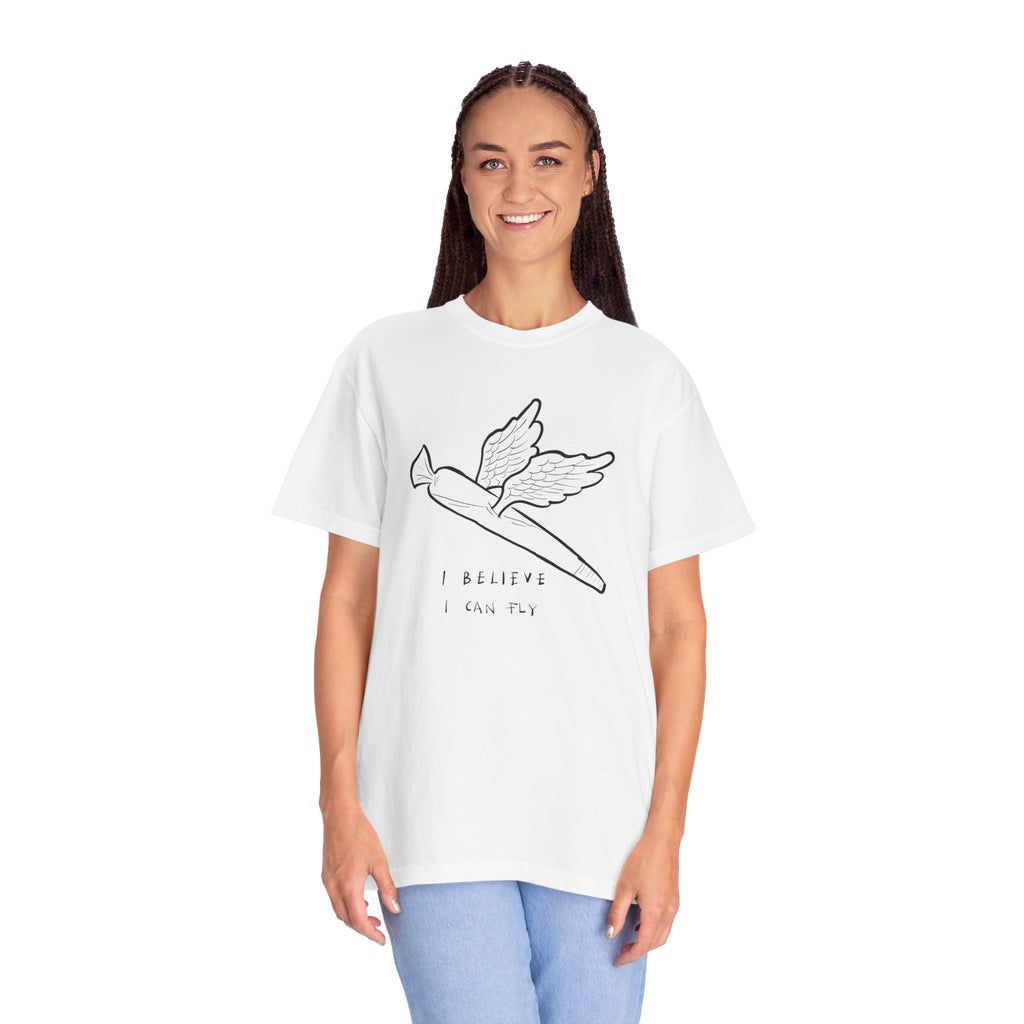 I Believe I Can Fly T-Shirt — Minimal Dove Sketch Tee