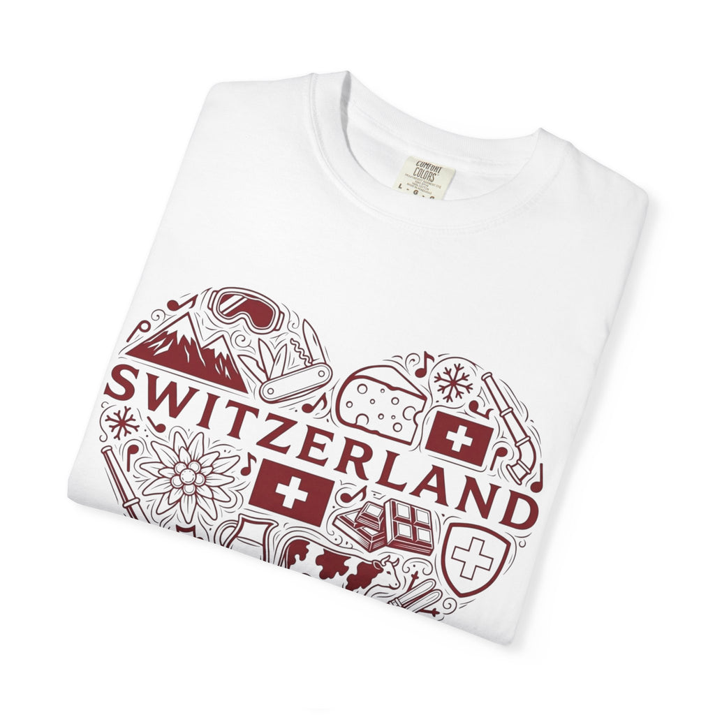 Switzerland Heart Graphic T-Shirt — Swiss Travel Souvenir Tee