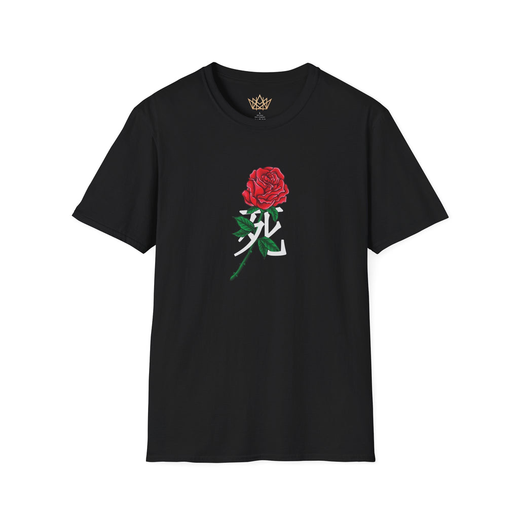 Rose Graphic T-Shirt with Japanese Kanji