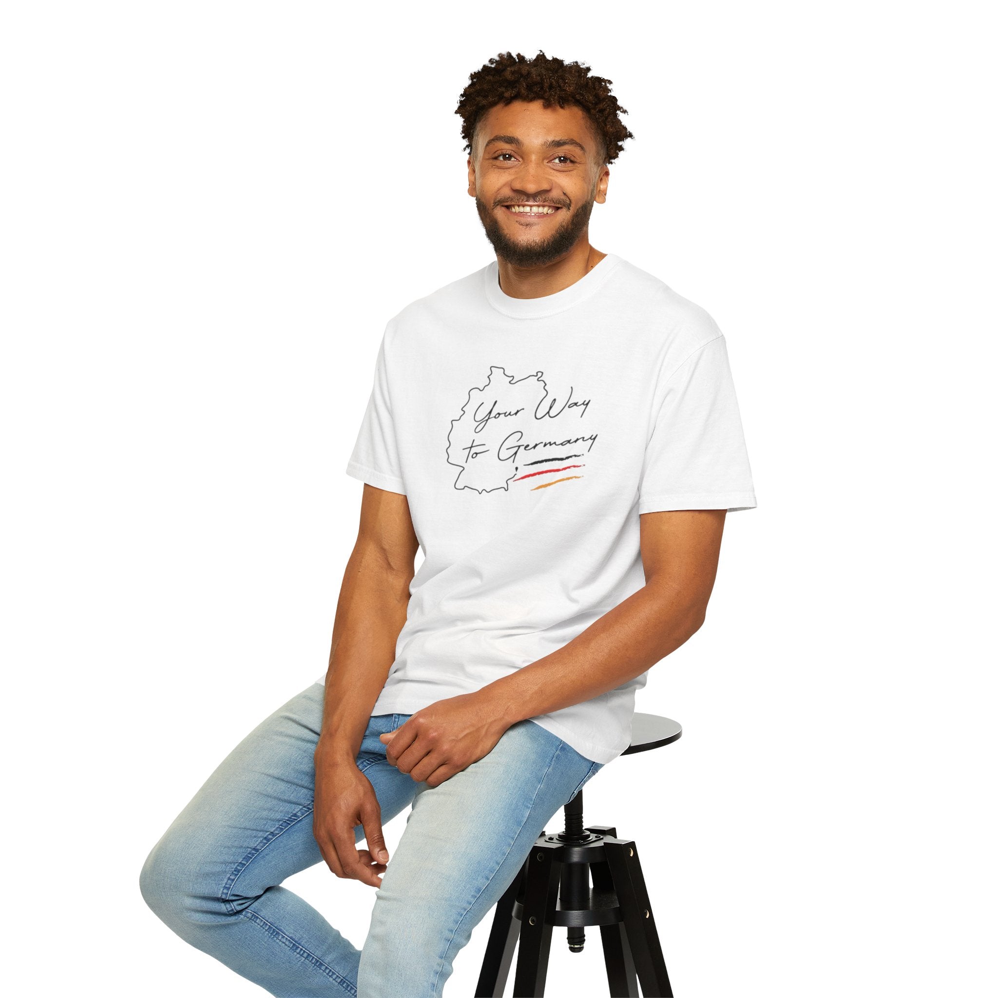 Your Way to Germany T-Shirt — Map Design with Script Text