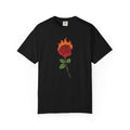 Flaming Rose T-shirt | Burning Rose Graphic Tee