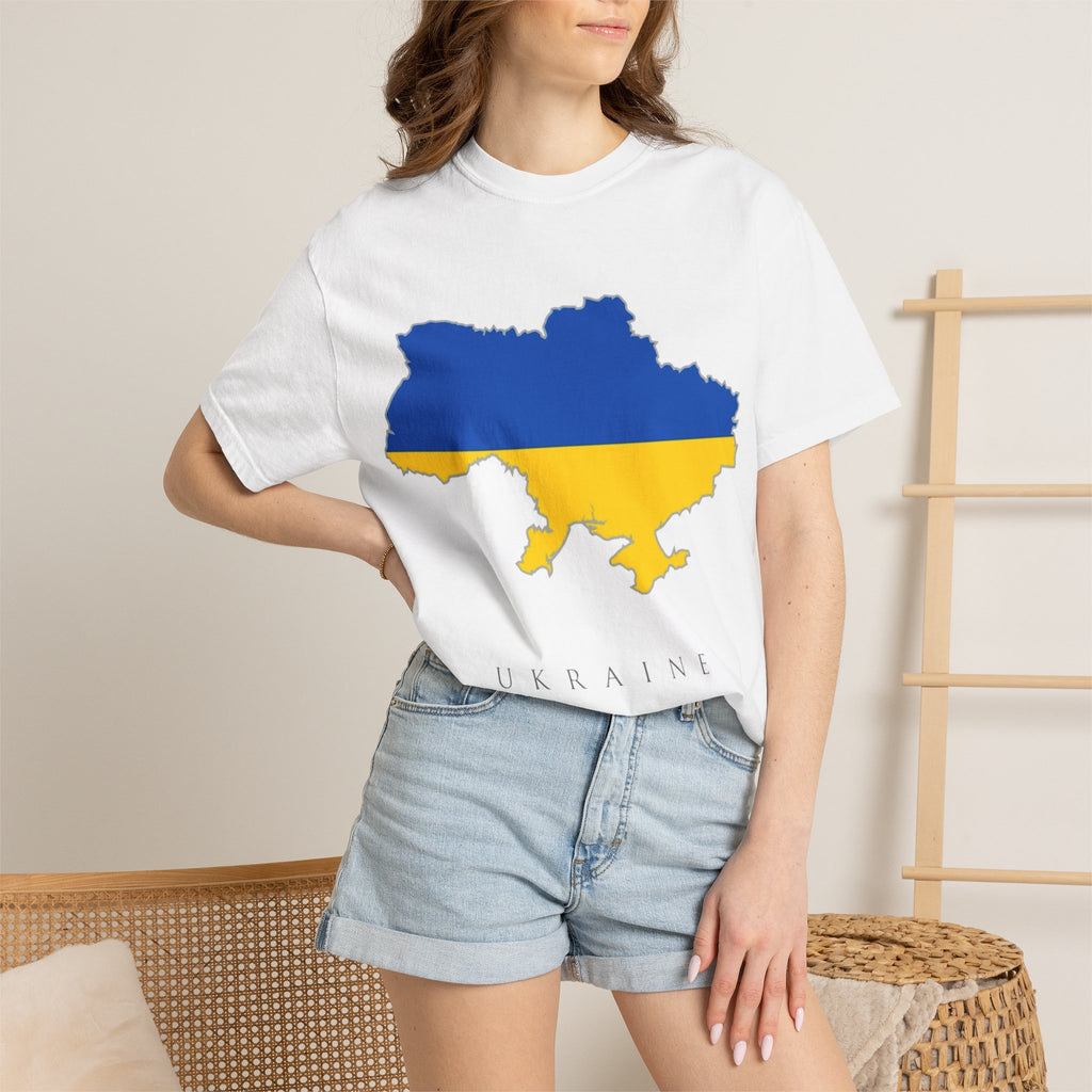 Ukraine Flag Map T-Shirt — Support Ukrainian Pride Tee