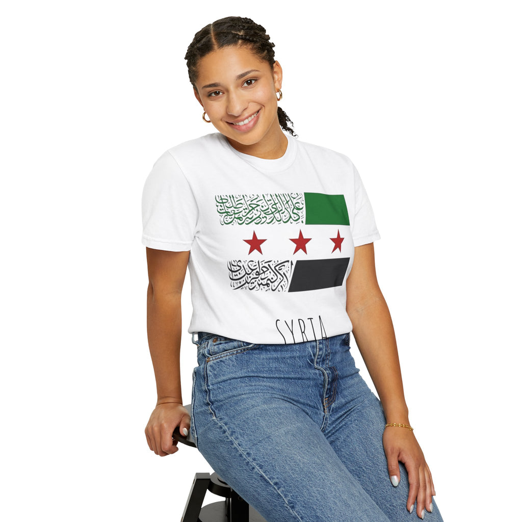 Syria Flag Graphic T-Shirt — Retro Arab Spring Stars Tee