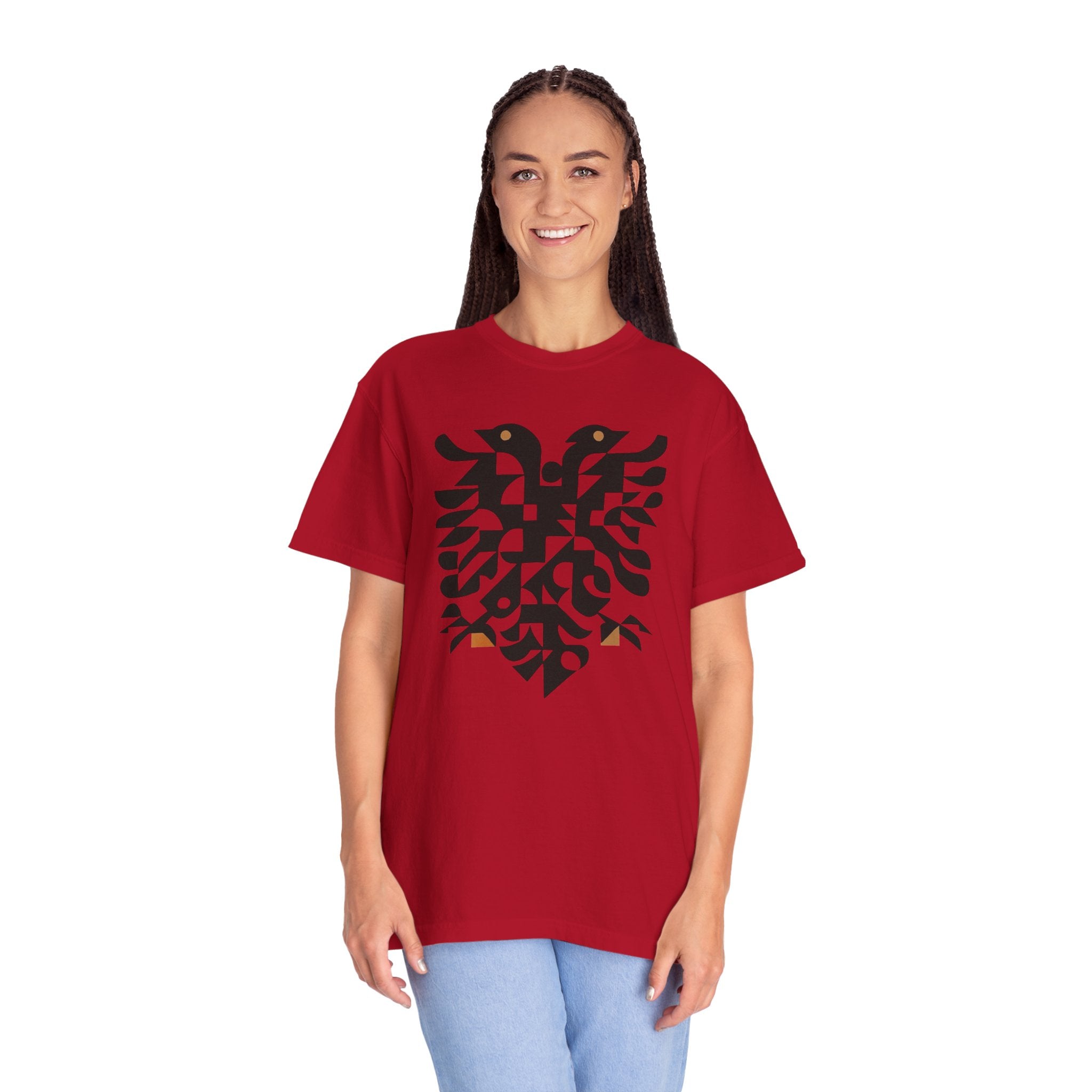 Albanian Double-Headed Eagle T-Shirt — Patriotic Albanian Flag Design