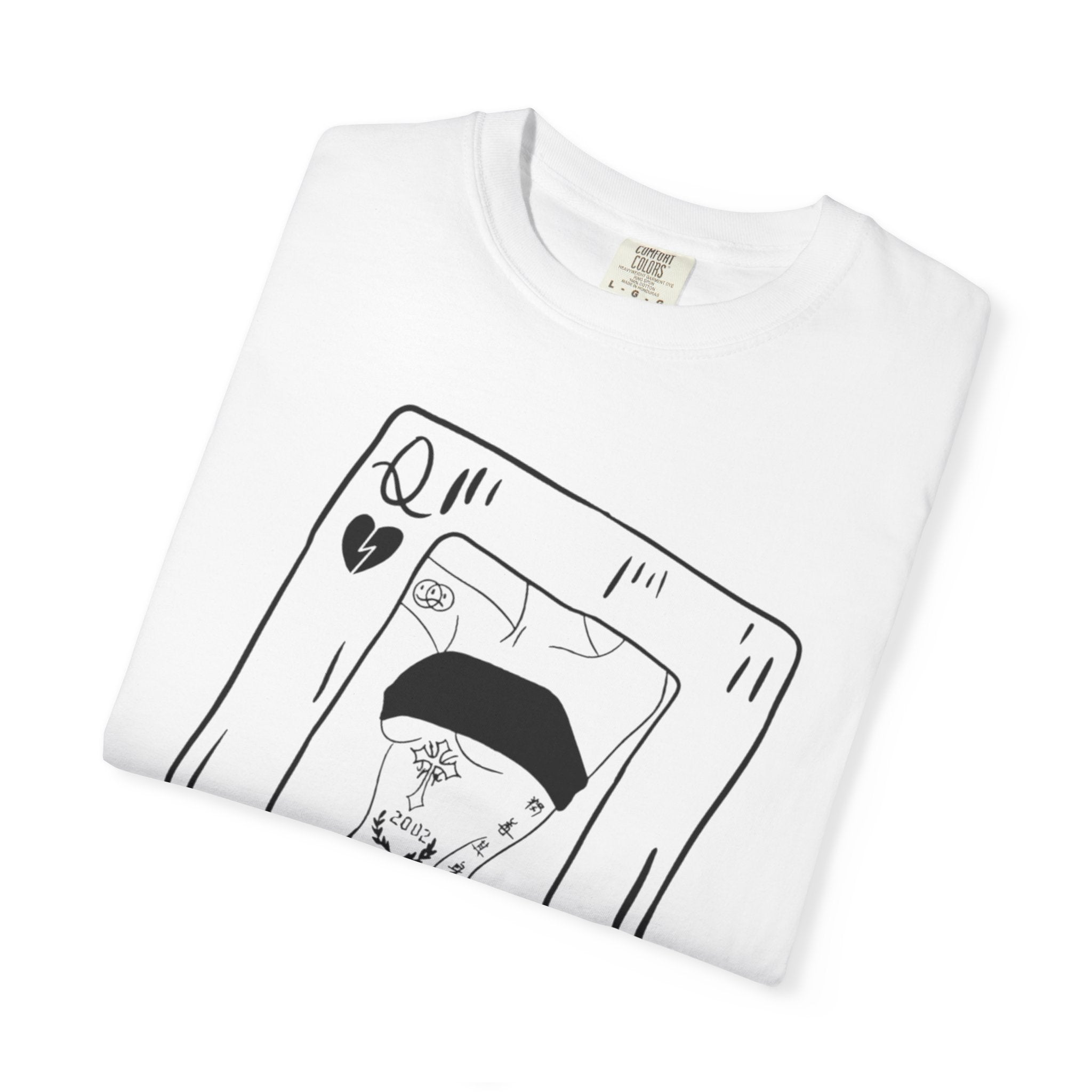 Queen of Hearts Playing Card T-Shirt — Retro Illustration Tee