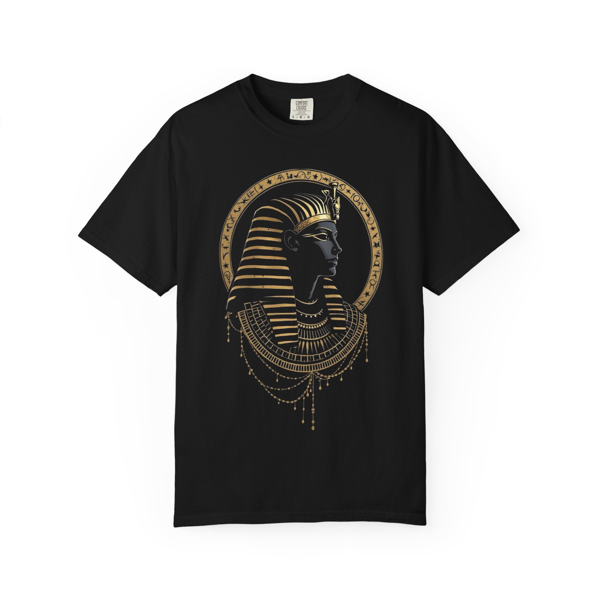 Egyptian Pharaoh & Anubis T-Shirt — Gold Ancient Egypt Poster Tee