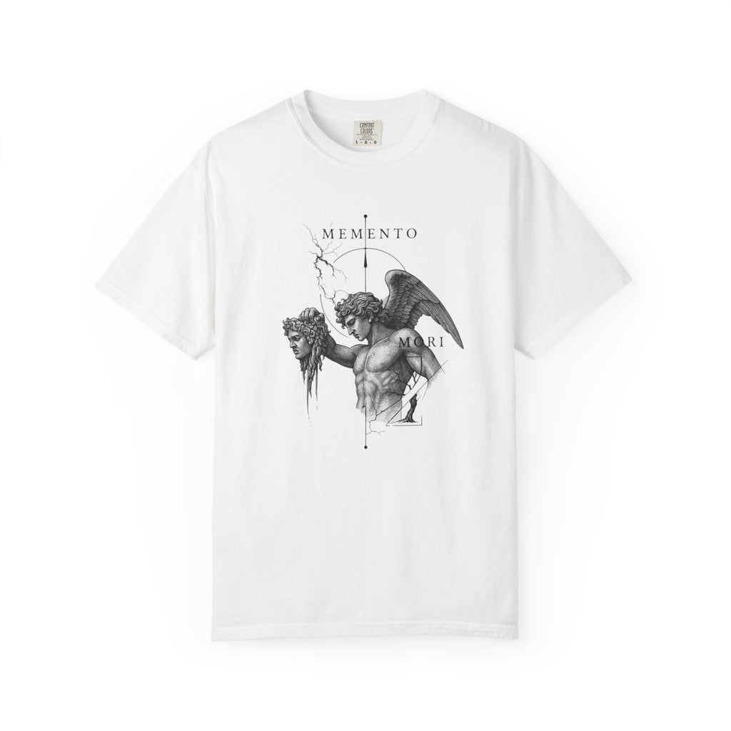 Memento Mori Angel T-Shirt — Gothic Classical Skull Illustration