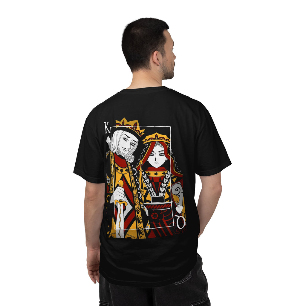Graphic T-Shirt — Gothic Red Rose & Playing Card King/Queen Design