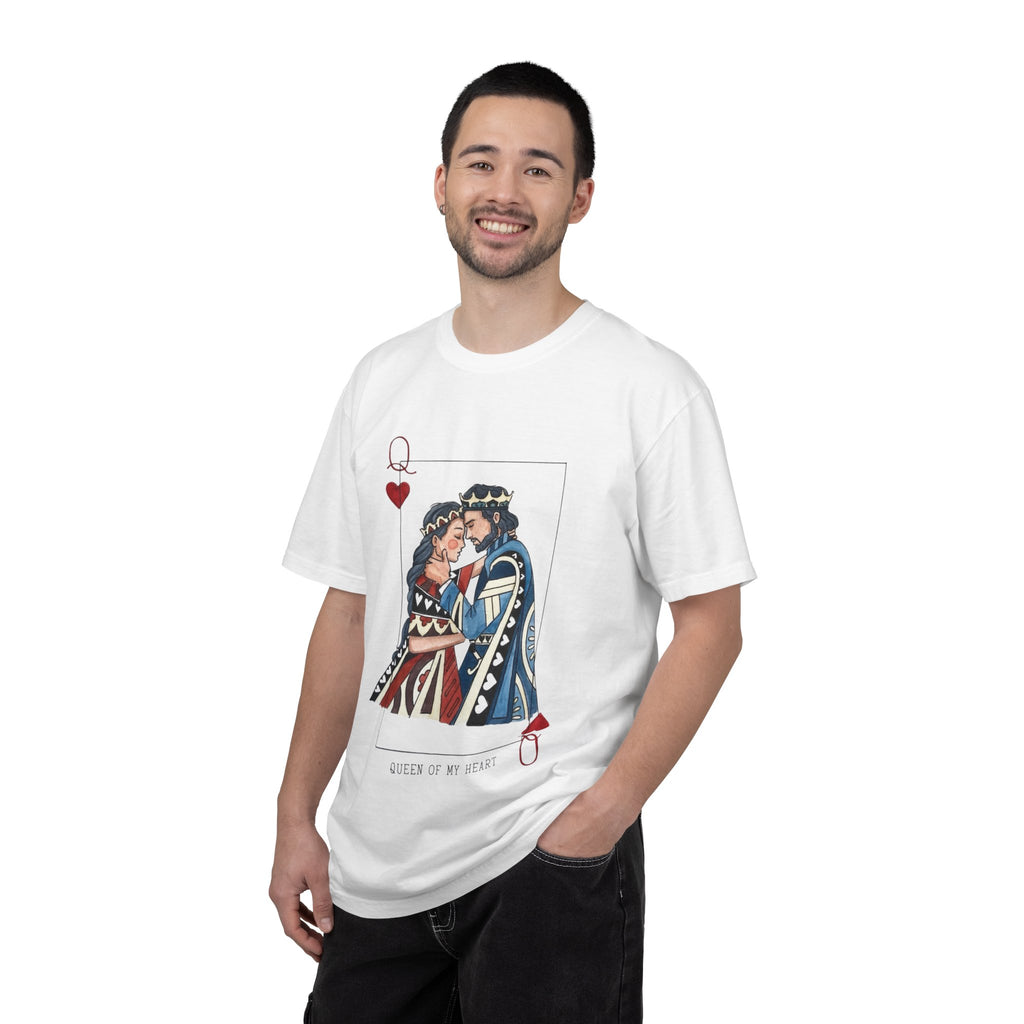 T-Shirt — King & Queen Playing Card 'Queen of My Heart' Romantic Graphic Tee