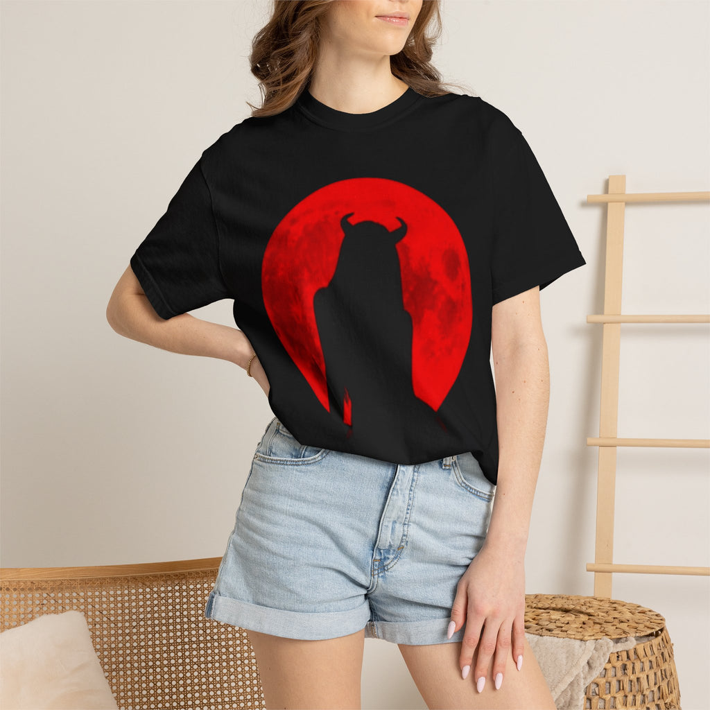 Devil Silhouette T-Shirt — Red Moon Horror Graphic Tee