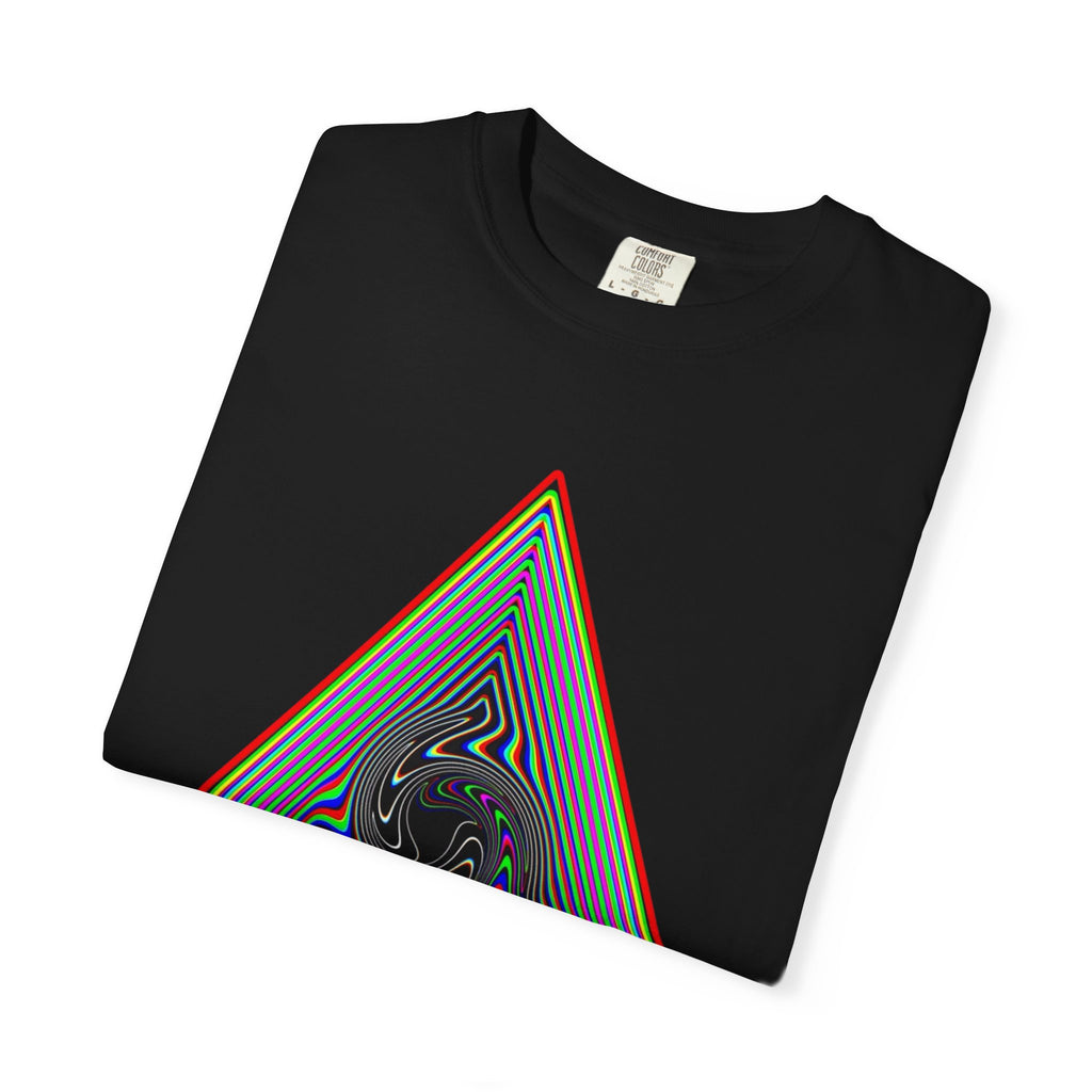 Psychedelic Triangle Spiral T-shirt | Rainbow Geometric Trippy Tee