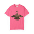 TRY Motivational T-Shirt — Vintage Eye & Triangle Graphic Tee