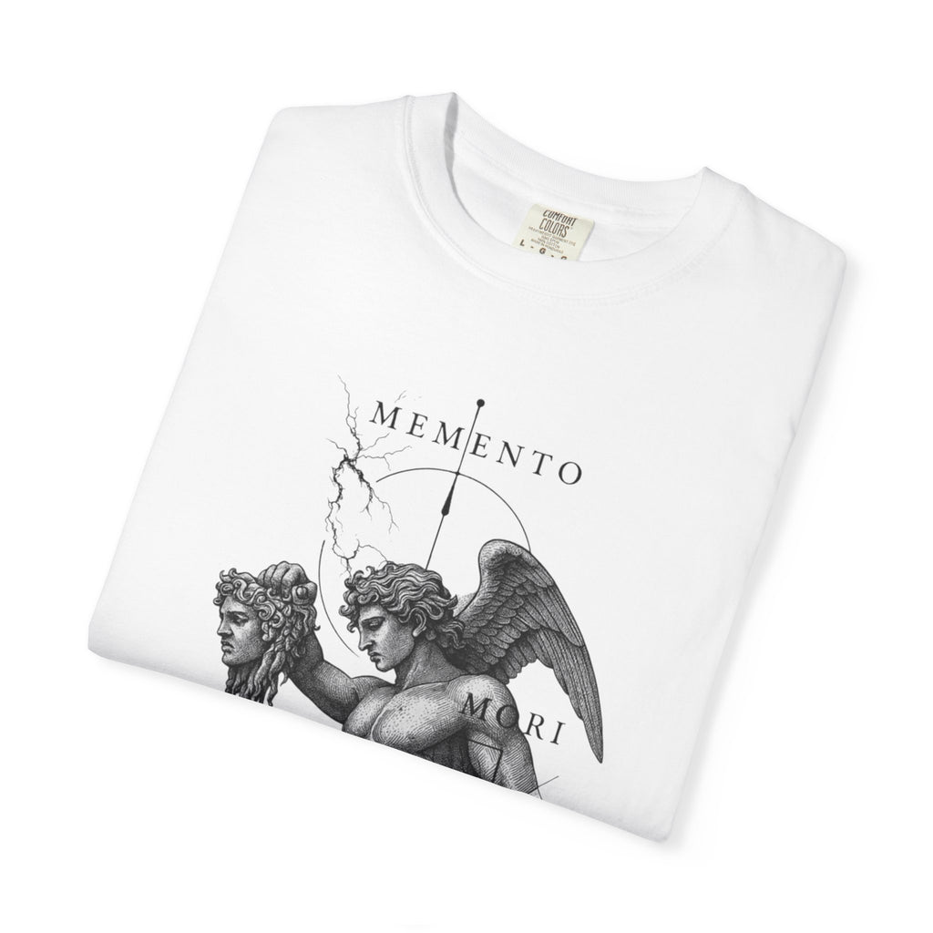 Memento Mori Angel T-Shirt — Gothic Classical Skull Illustration