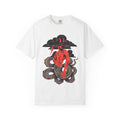 Graphic T-Shirt — Red Devil & Serpent Illustration Tee