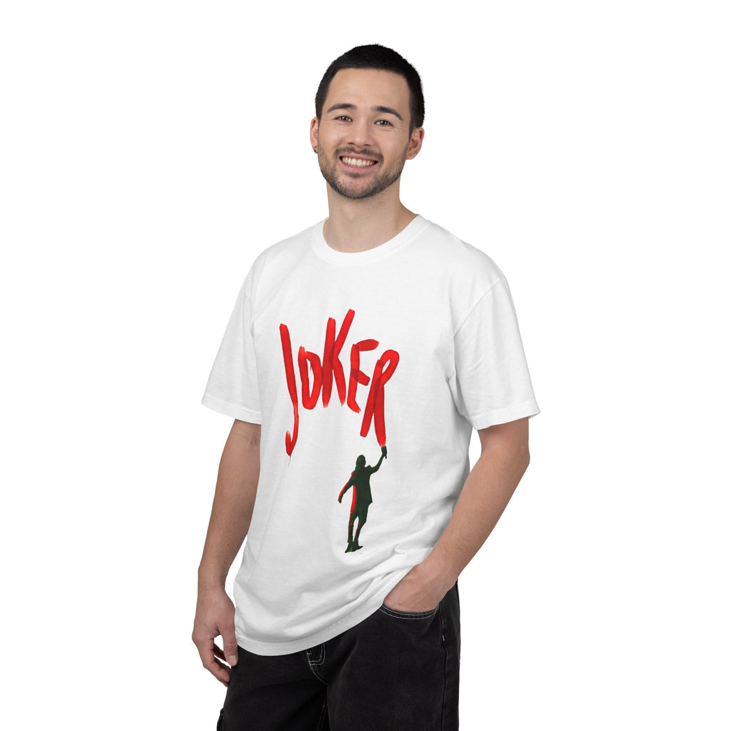 Joker Graphic T-Shirt — Red Graffiti Front & Harlequin Heart Back