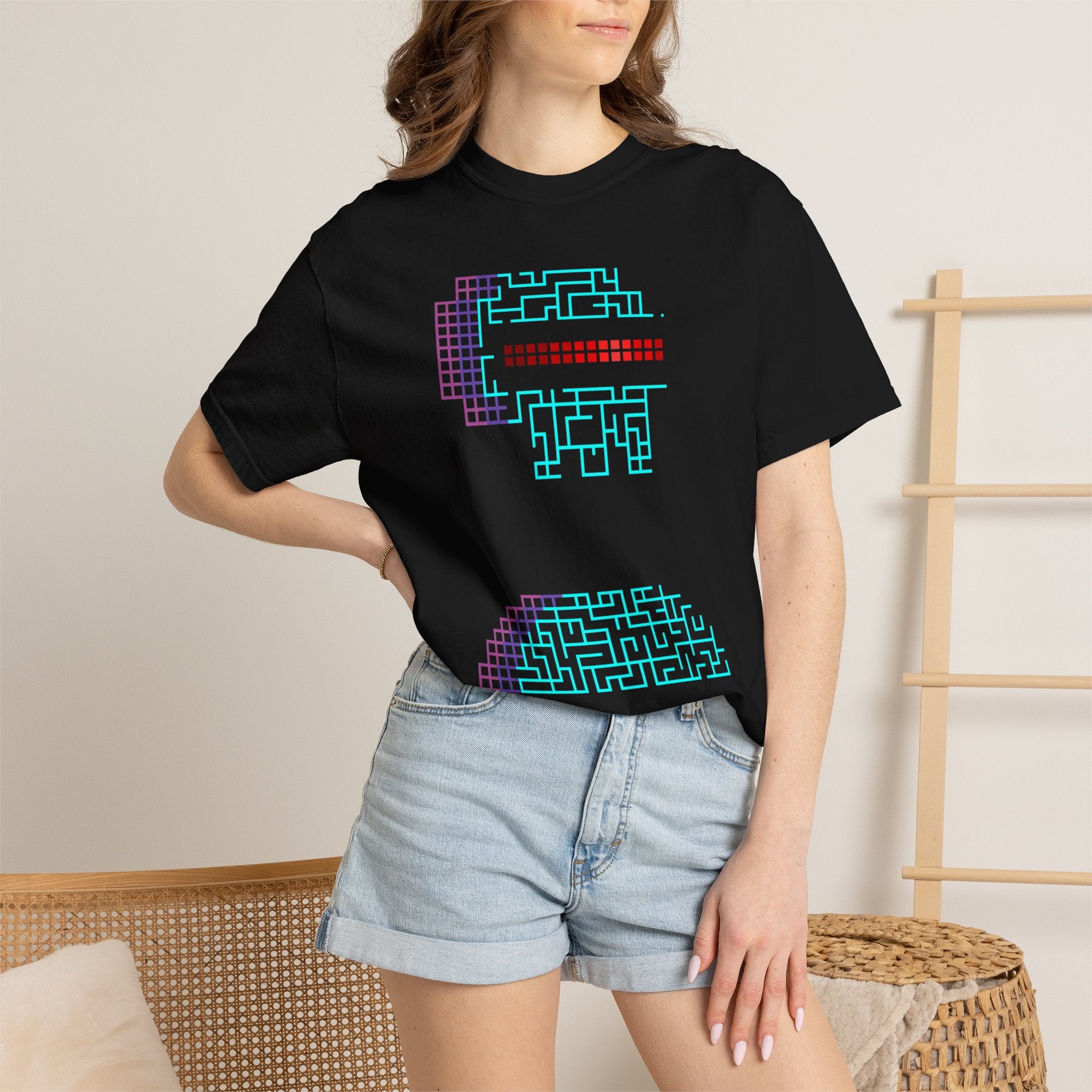 Retro Maze Pixel Pac-Man T-shirt | Neon Gamer Arcade Tee