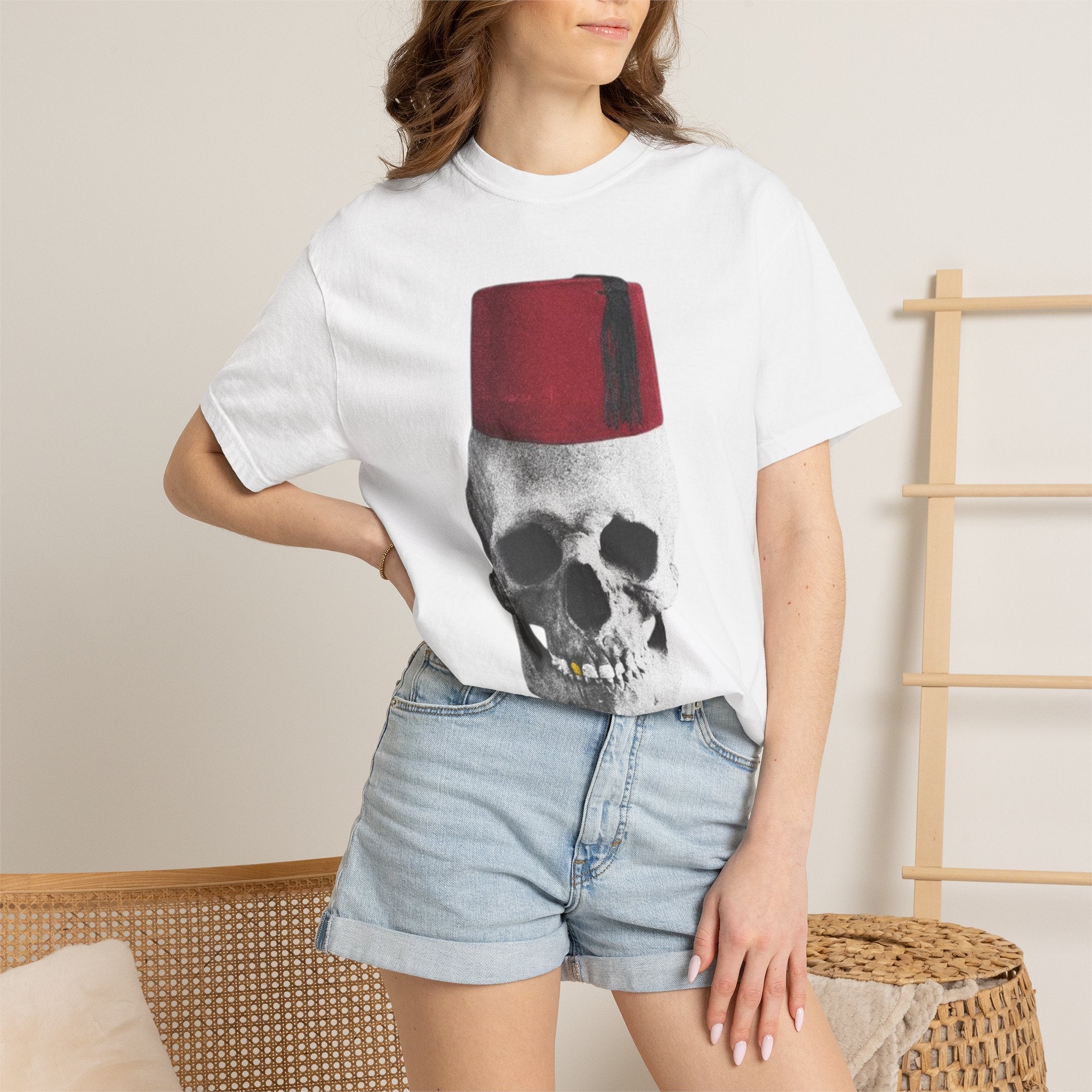 Skull with Fez Graphic T-Shirt