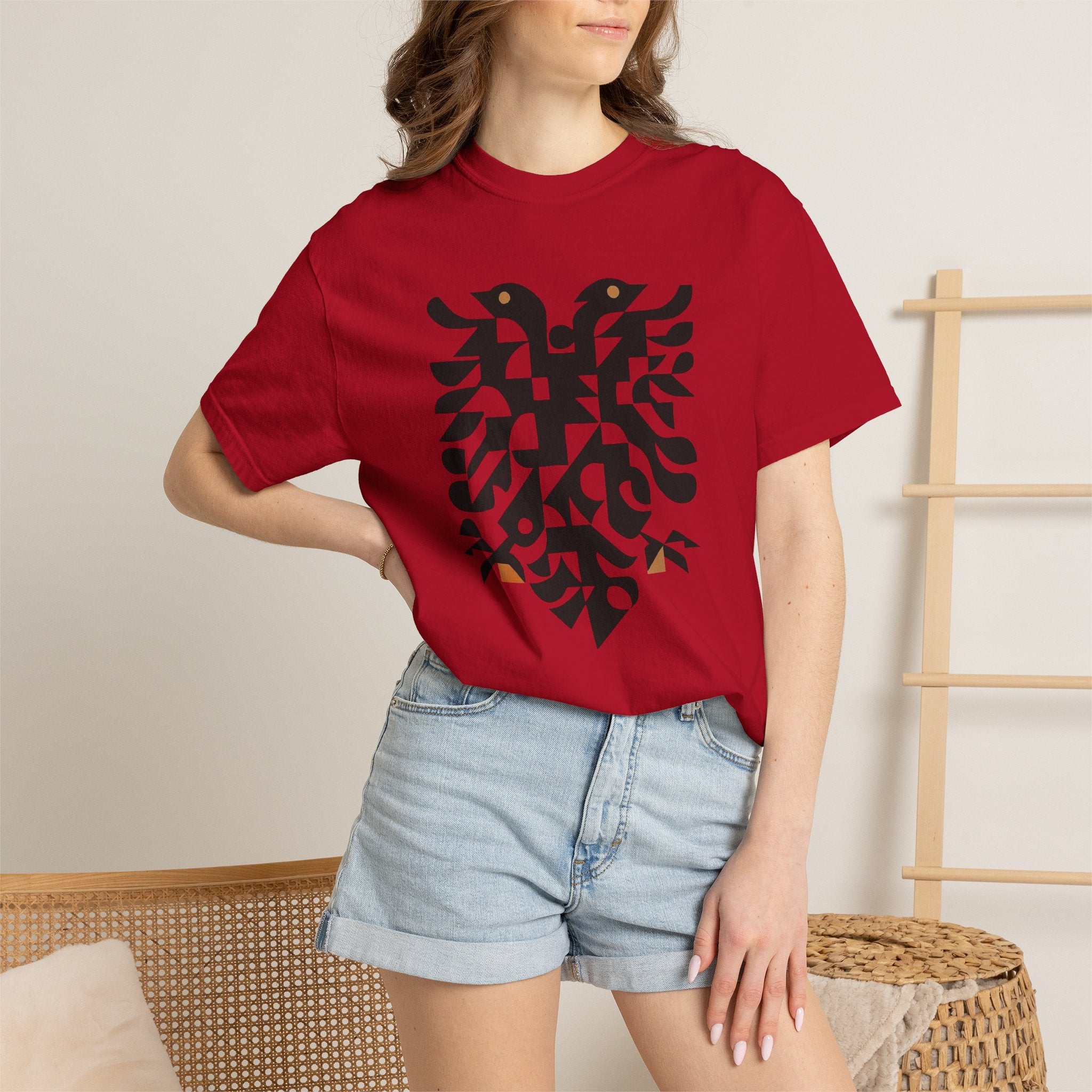 Albanian Double-Headed Eagle T-Shirt — Patriotic Albanian Flag Design