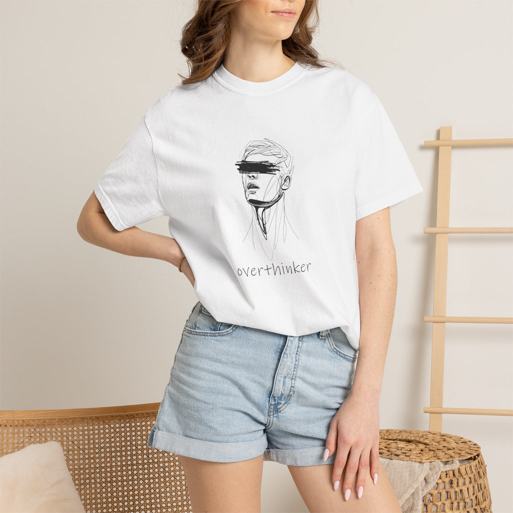 Overthinker Graphic T-Shirt — Minimalist Sketch Tee