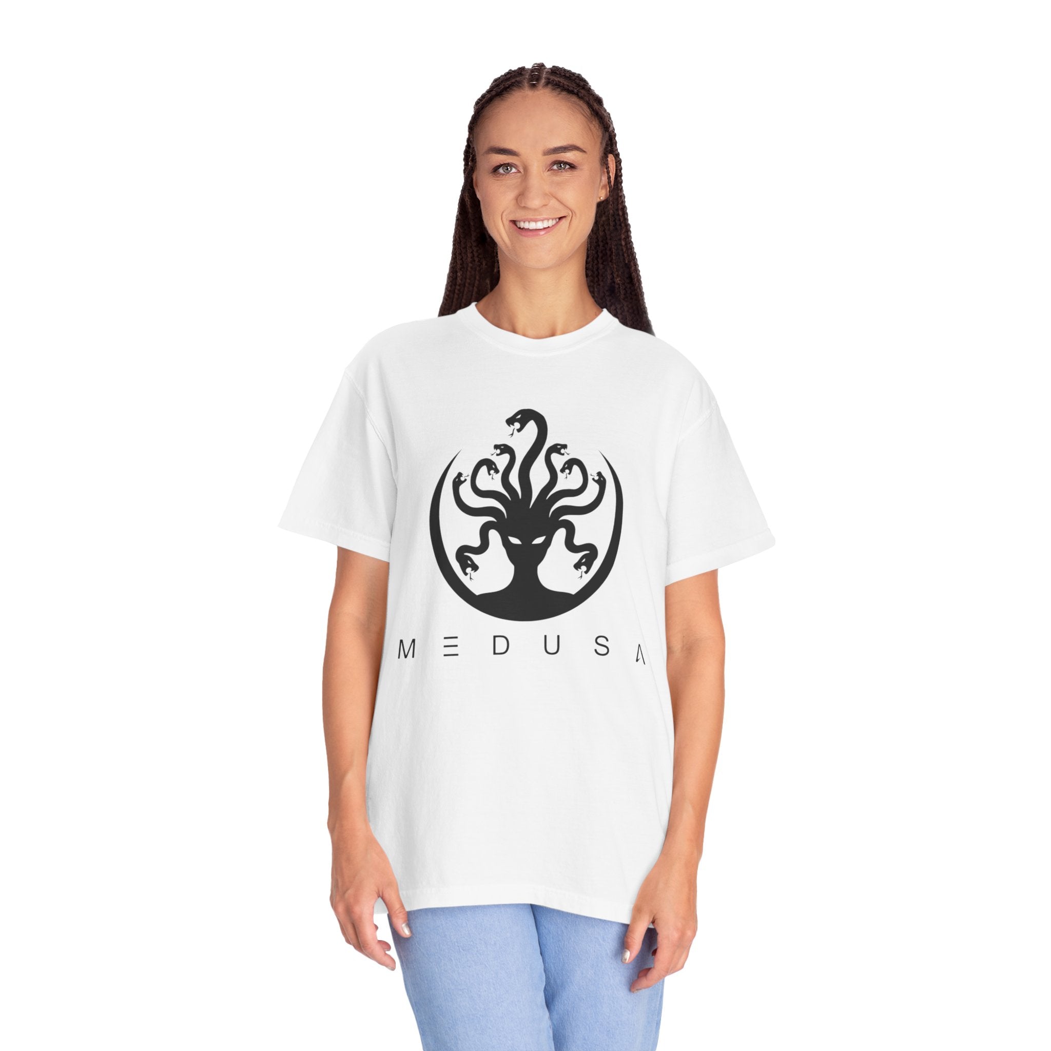 Medusa Graphic T-Shirt — Mythic Snake-Head Design
