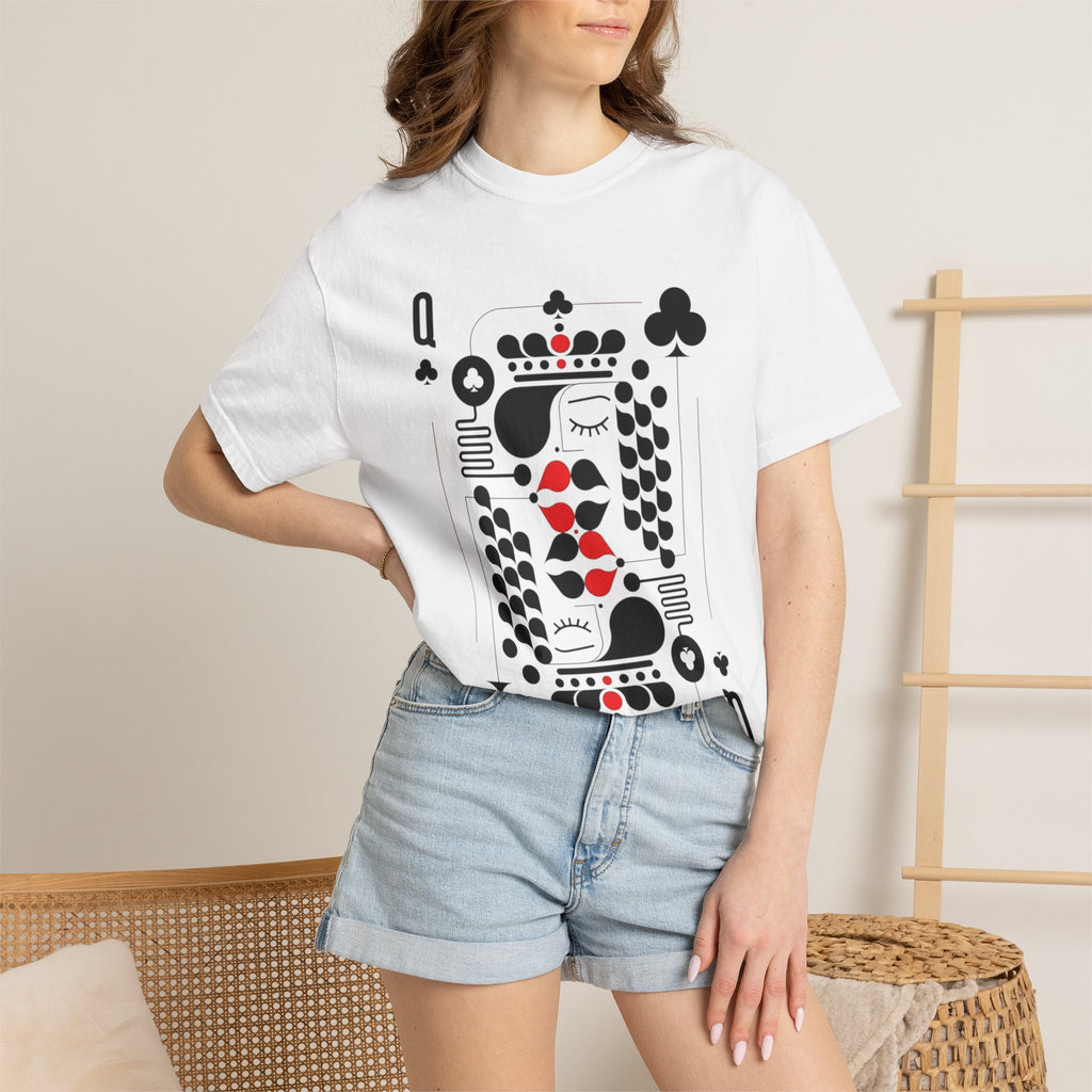 Queen of Clubs Graphic T‑Shirt — Playing Card Design