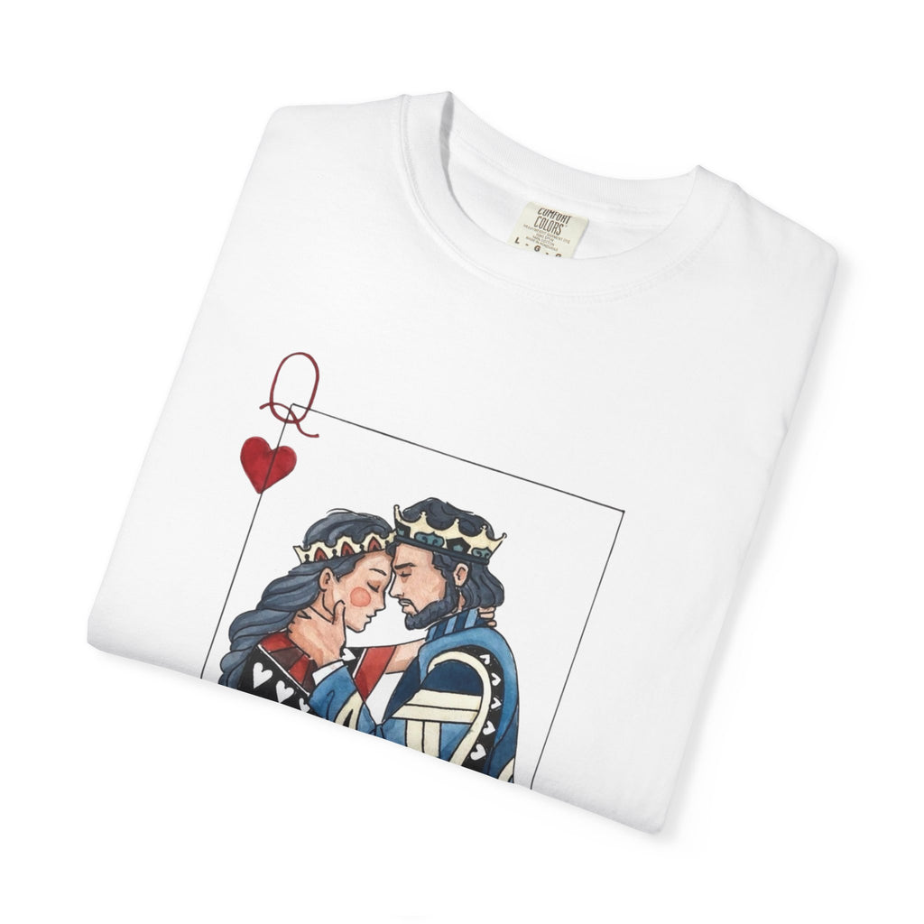 T-Shirt — King & Queen Playing Card 'Queen of My Heart' Romantic Graphic Tee
