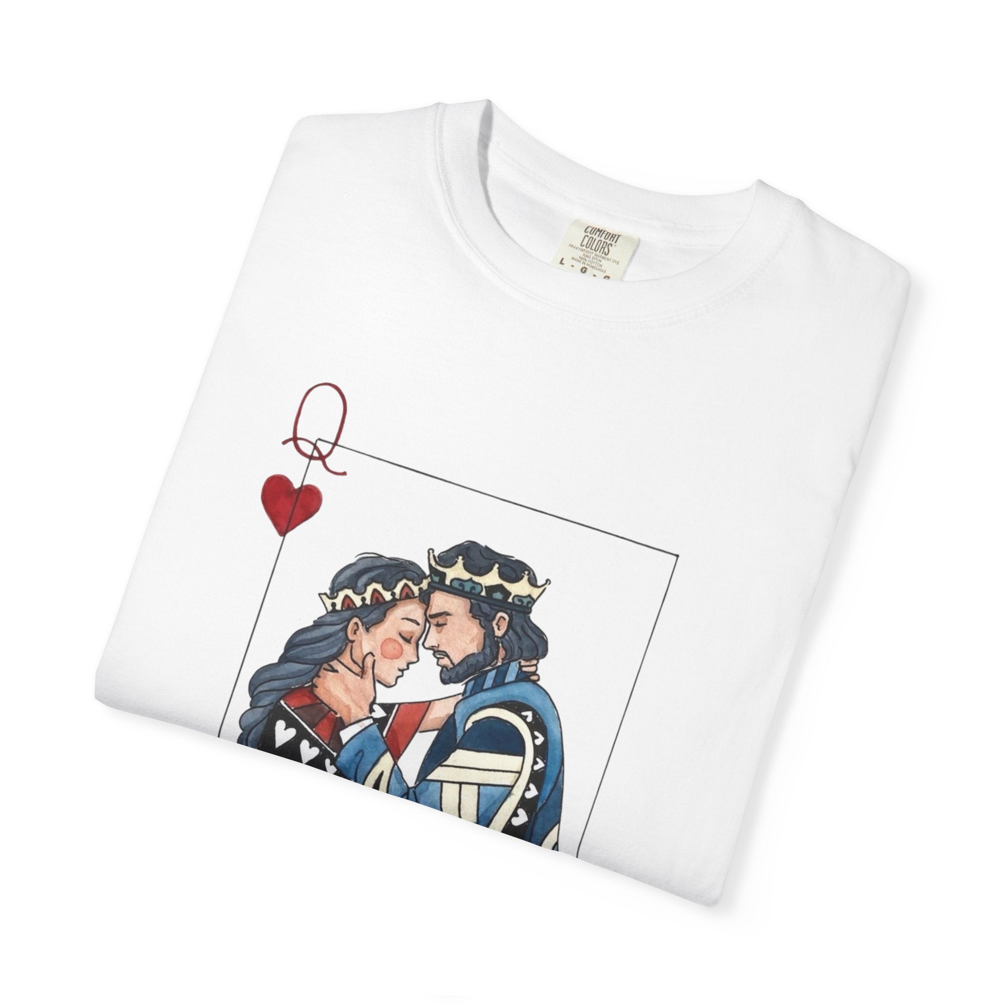 T-Shirt — King & Queen Playing Card 'Queen of My Heart' Romantic Graphic Tee
