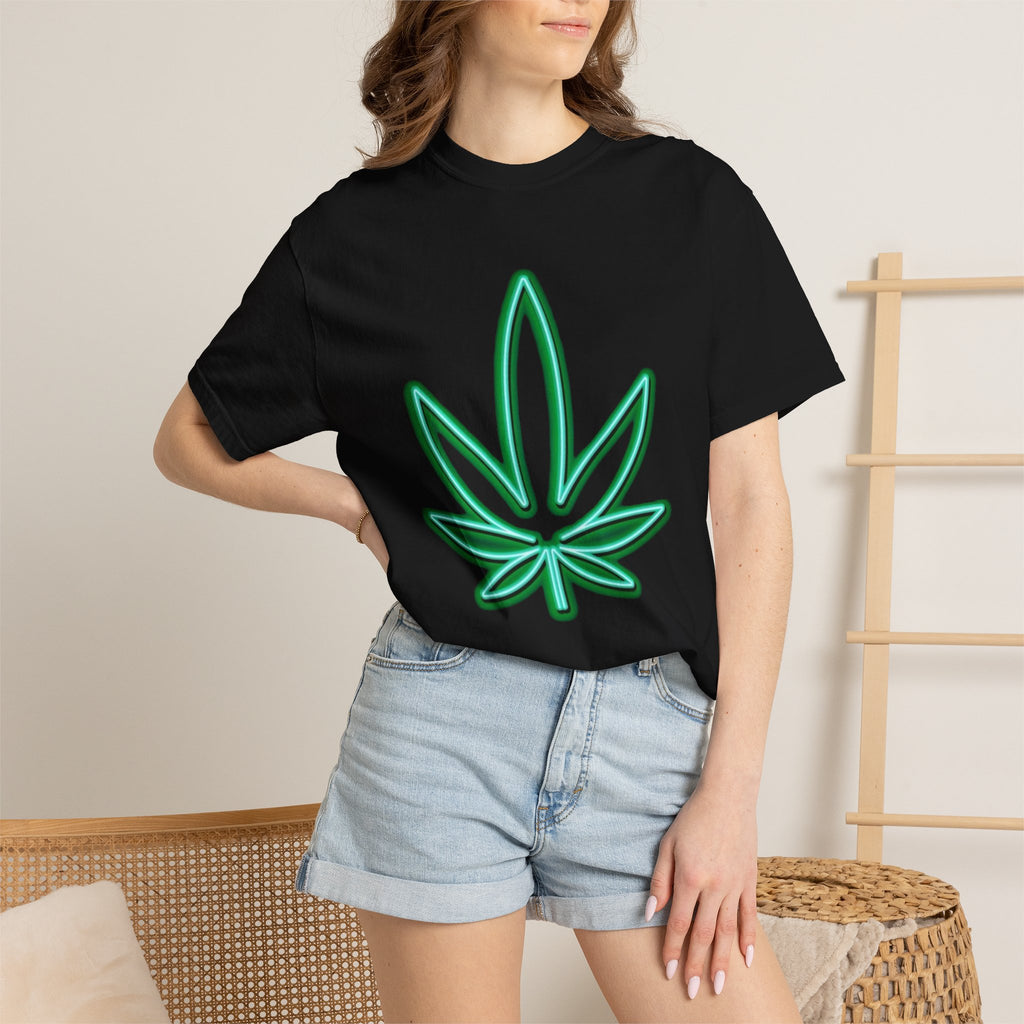 Neon Cannabis Leaf T-Shirt