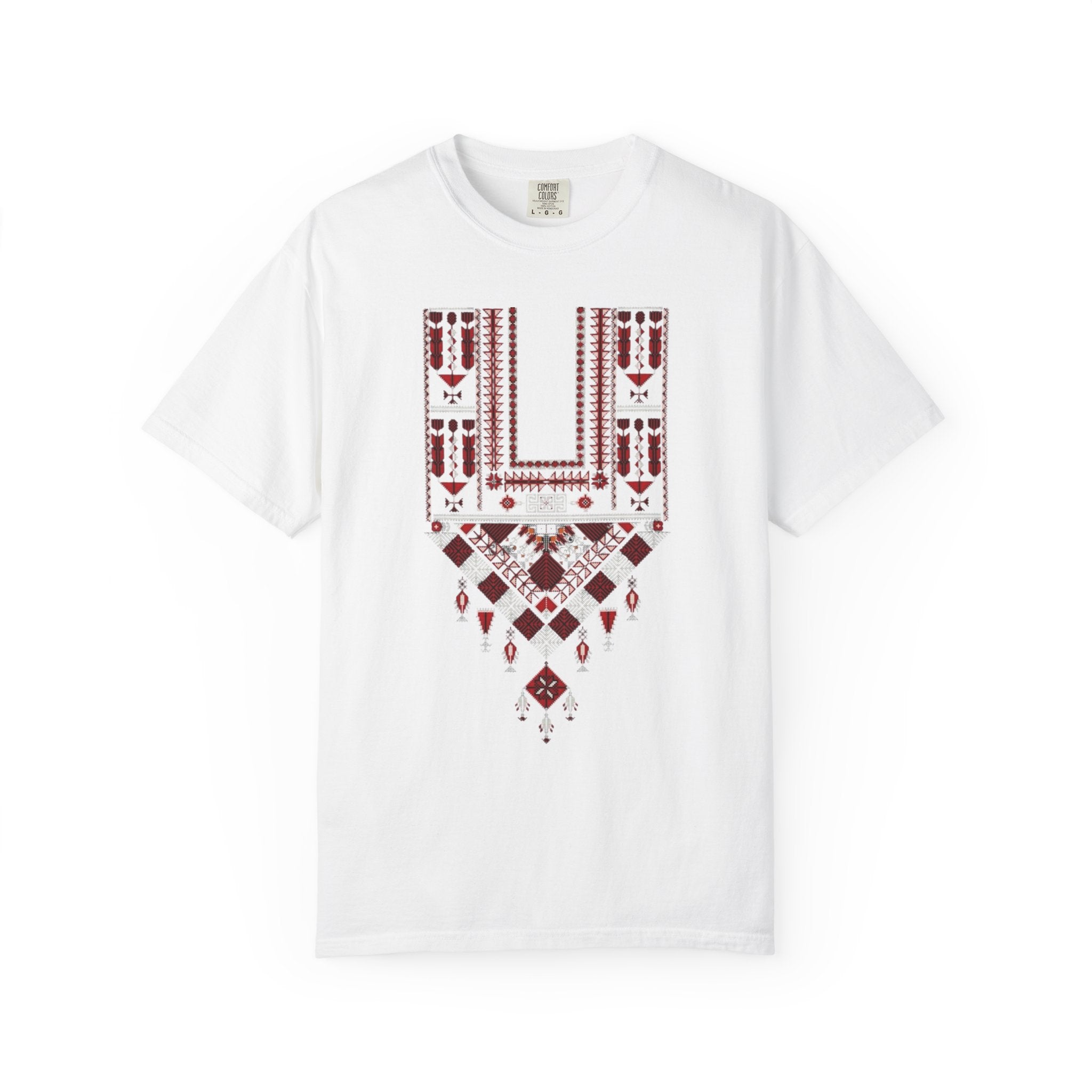 Embroidered Geo Necklace T-Shirt — Tribal Chevron Graphic Tee