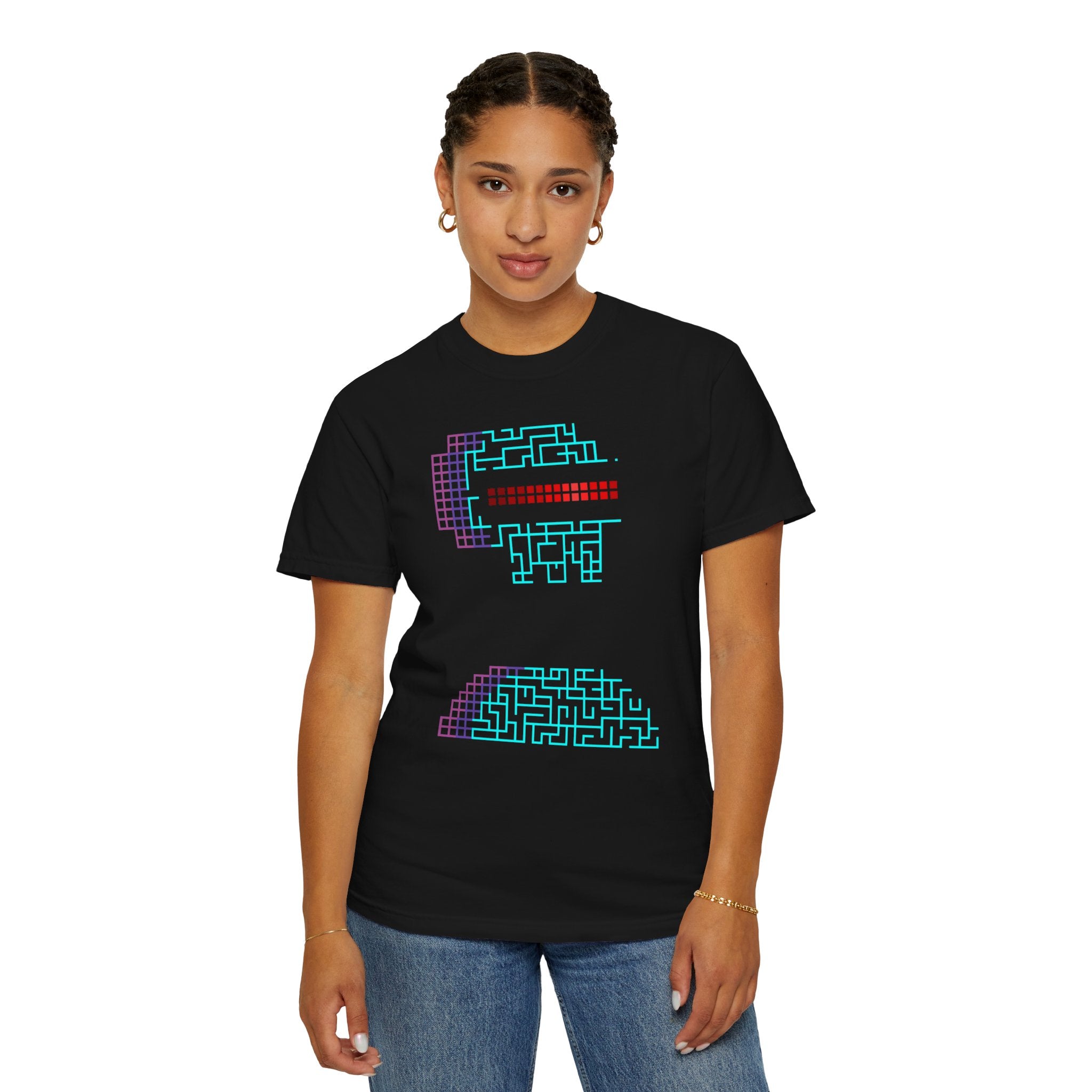 Retro Maze Pixel Pac-Man T-shirt | Neon Gamer Arcade Tee