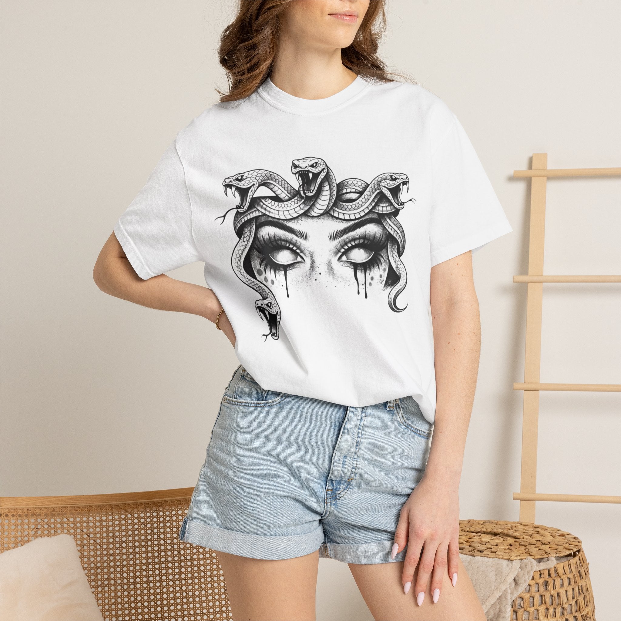 Medusa Eyes T-Shirt — Gothic Snake Head Graphic Tee