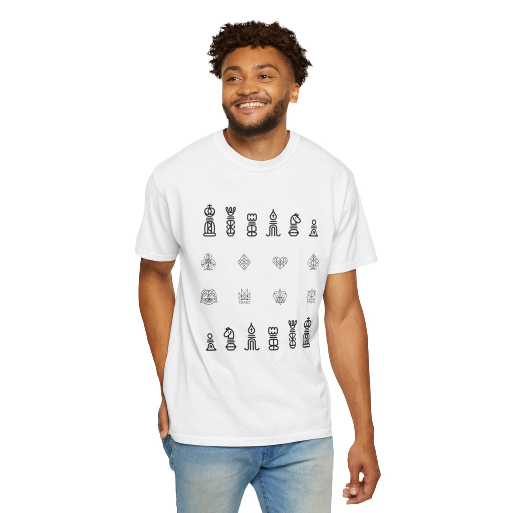 Minimalist Chess Pieces T-Shirt | Line Art Chess Icons