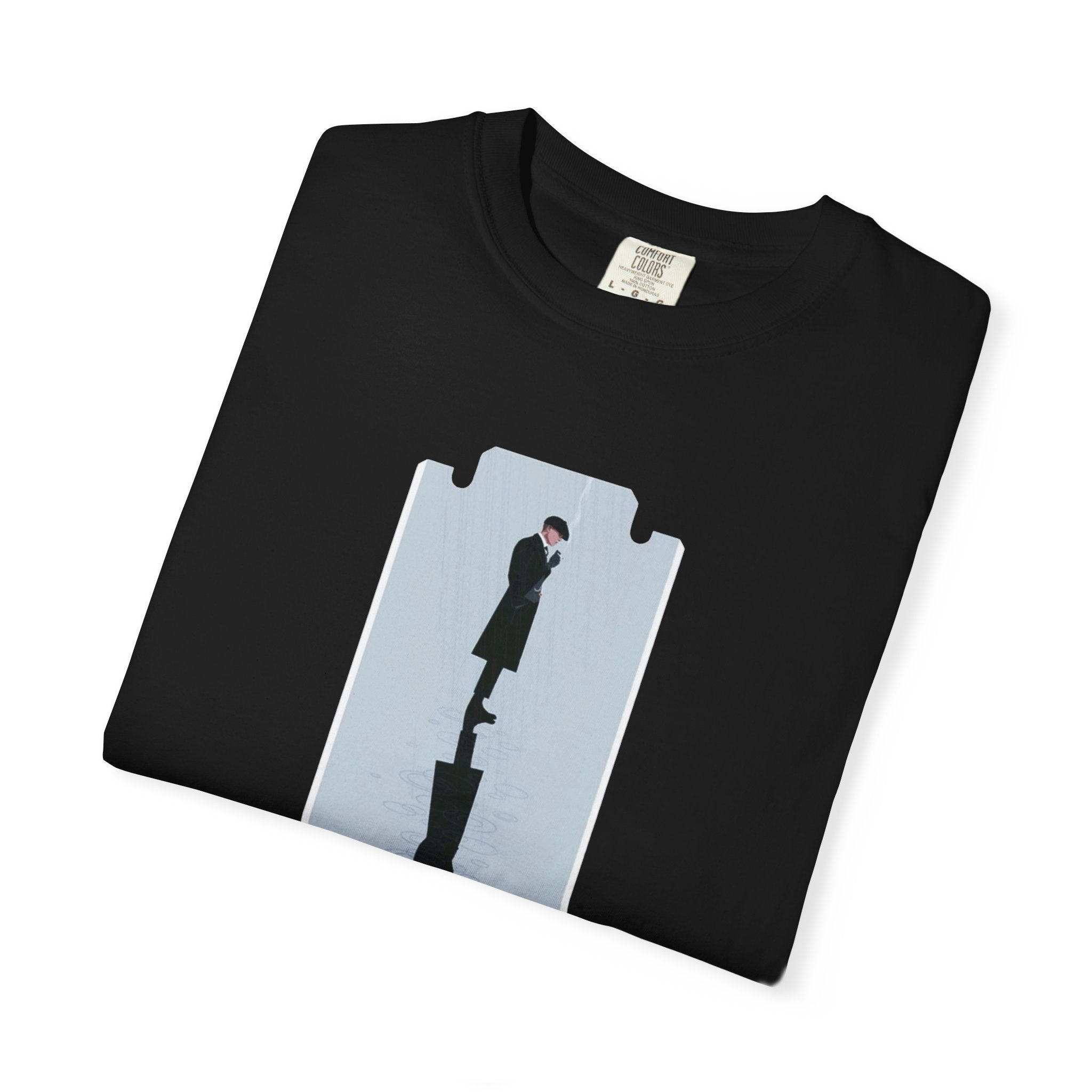 Razor Reflection T-Shirt — Minimalist Double Silhouette Design