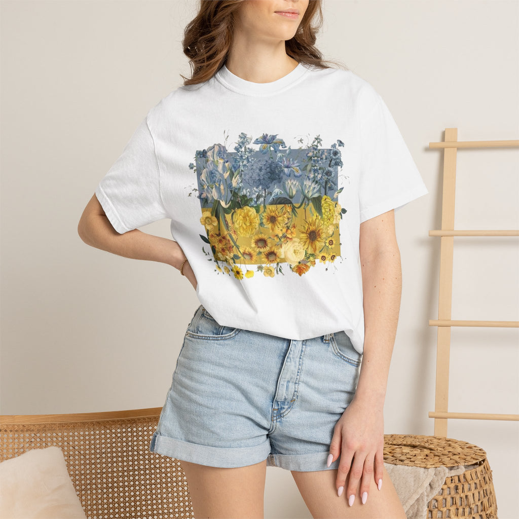 Sunflower & Wildflower Floral Flag T-Shirt